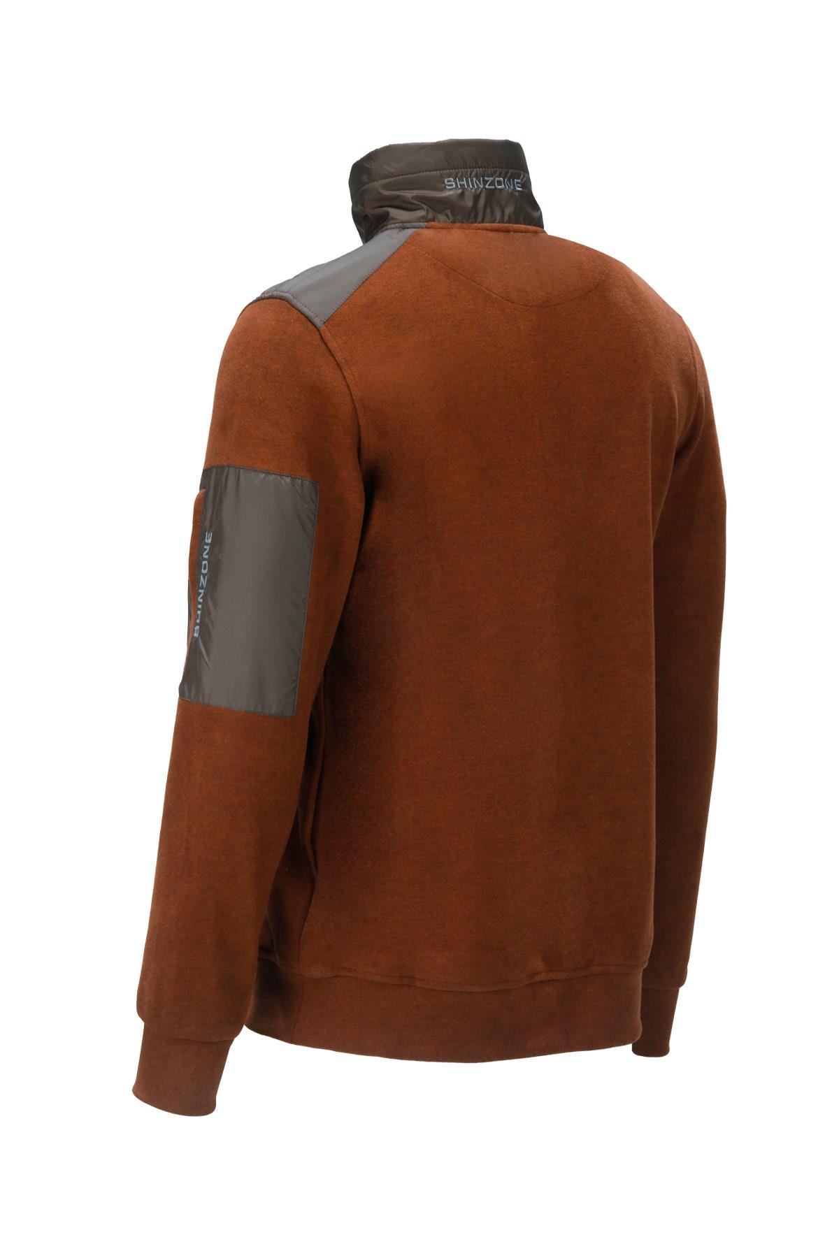 SweatshirtShinzoneErkek Standart Fit Yarım Fermuarlı Kiremit Sweatshirt