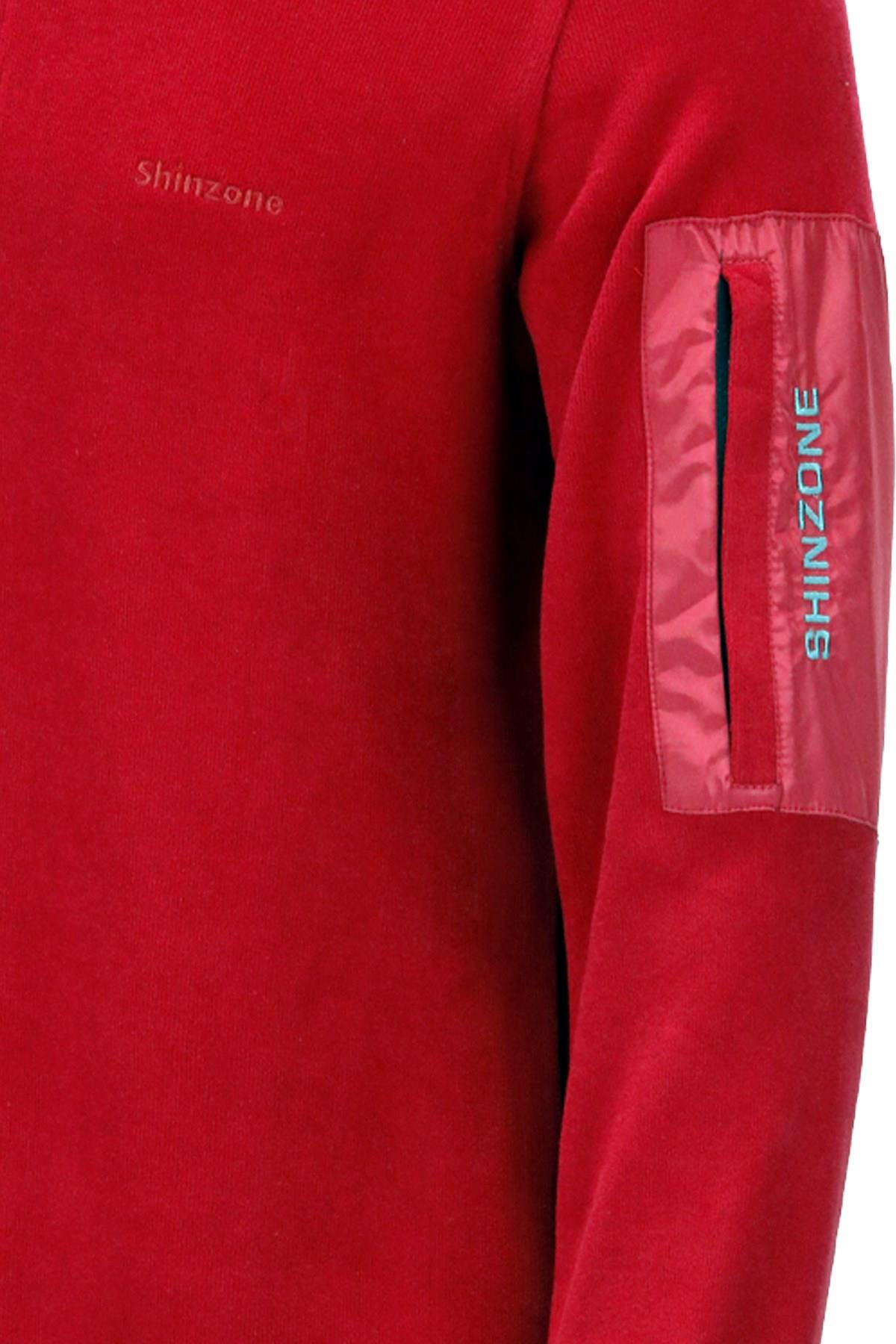 SweatshirtShinzoneErkek Standart Fit Yarım Fermuarlı Nar Çiçeği Sweatshirt