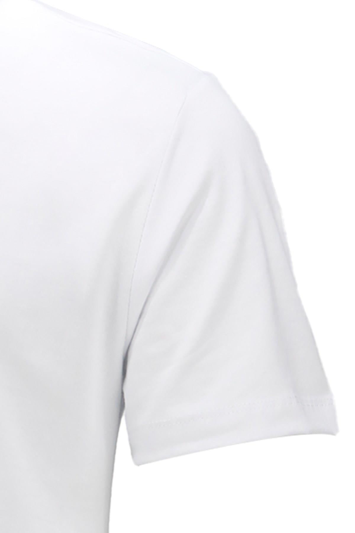 T-ShirtShinzoneErkek V Yaka Standart Fit Beyaz T-Shirt
