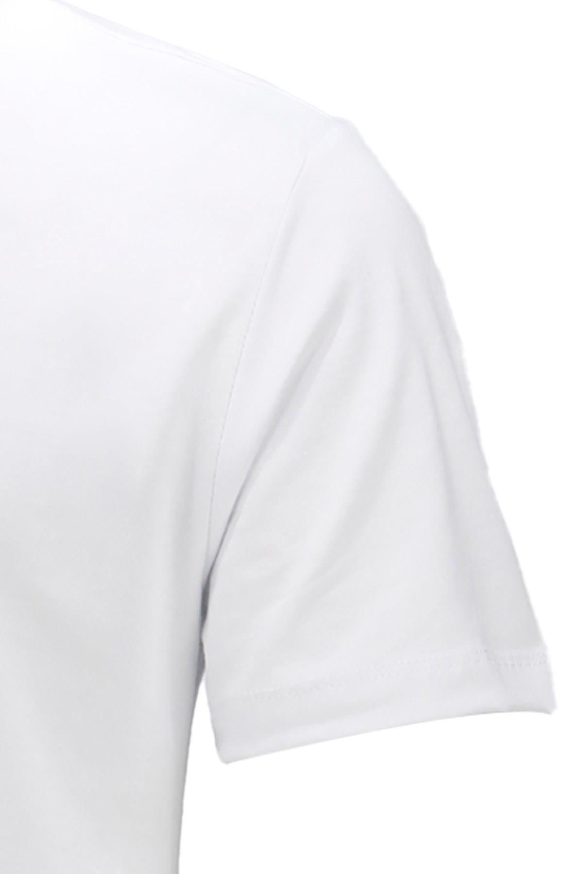 T-ShirtShinzoneErkek V Yaka Standart Fit Beyaz T-Shirt