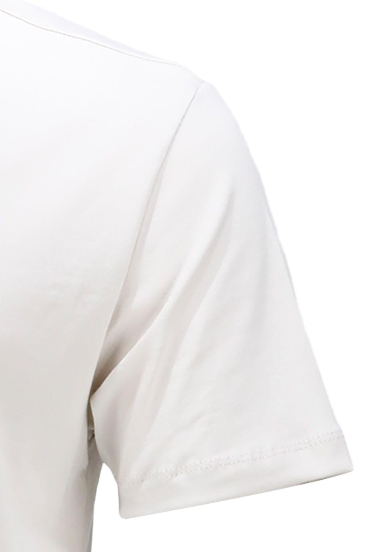 T-ShirtShinzoneErkek V Yaka Standart Fit Krem T-Shirt