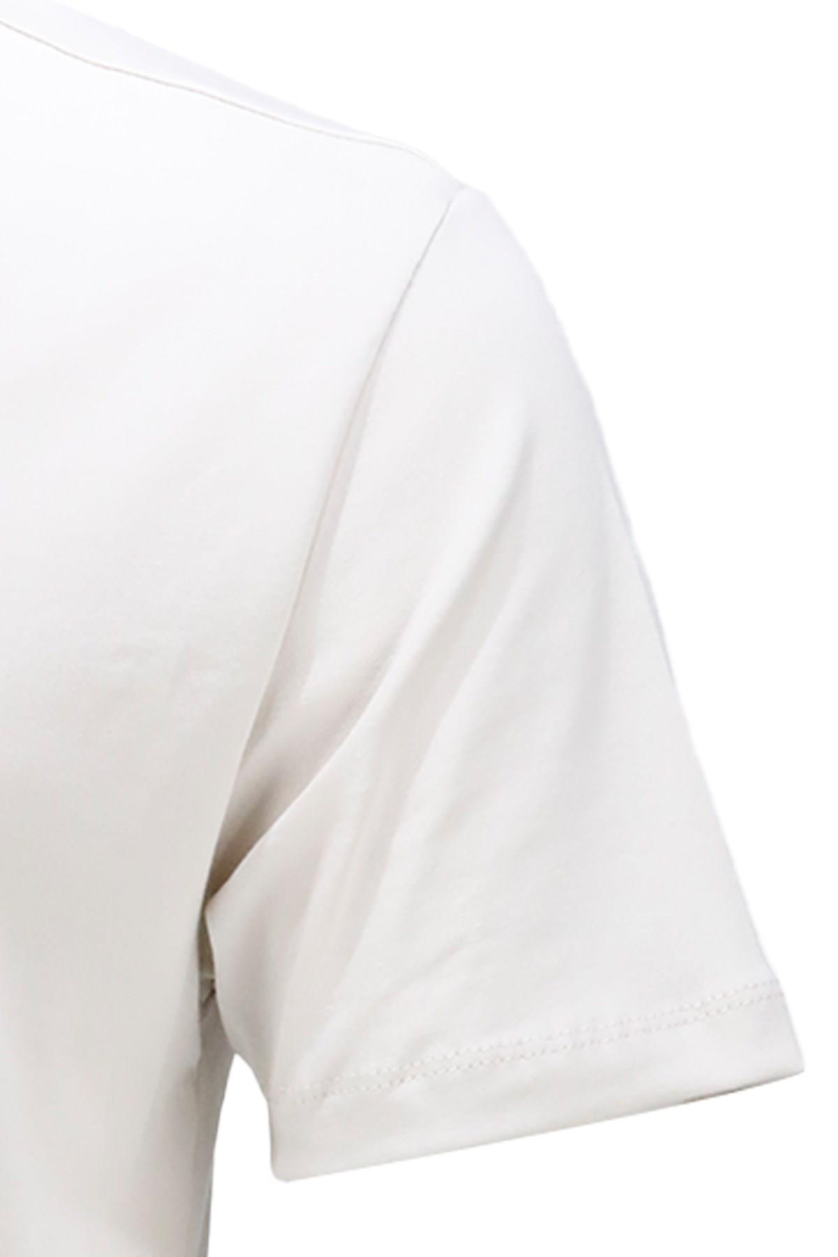 T-ShirtShinzoneErkek V Yaka Standart Fit Krem T-Shirt