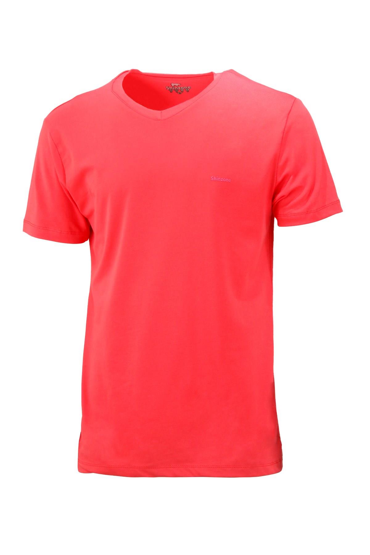 T-ShirtShinzoneErkek V Yaka Standart Fit Nar Çiçeği T-Shirt