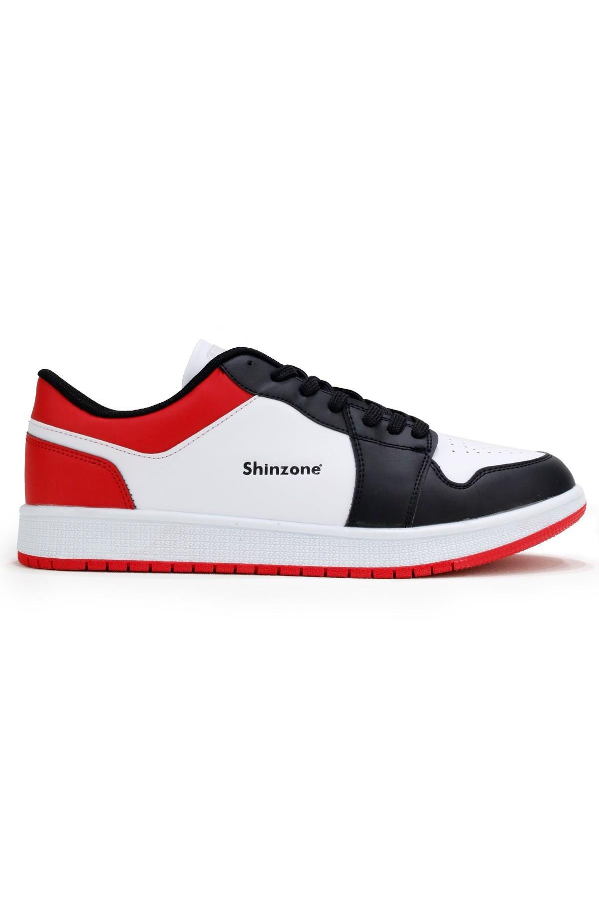 Erkek Spor AyakkabıShinzoneErkek Yazlık Comfort Sneakers Siyah Beyaz Kırmızı Spor Ayakkabı