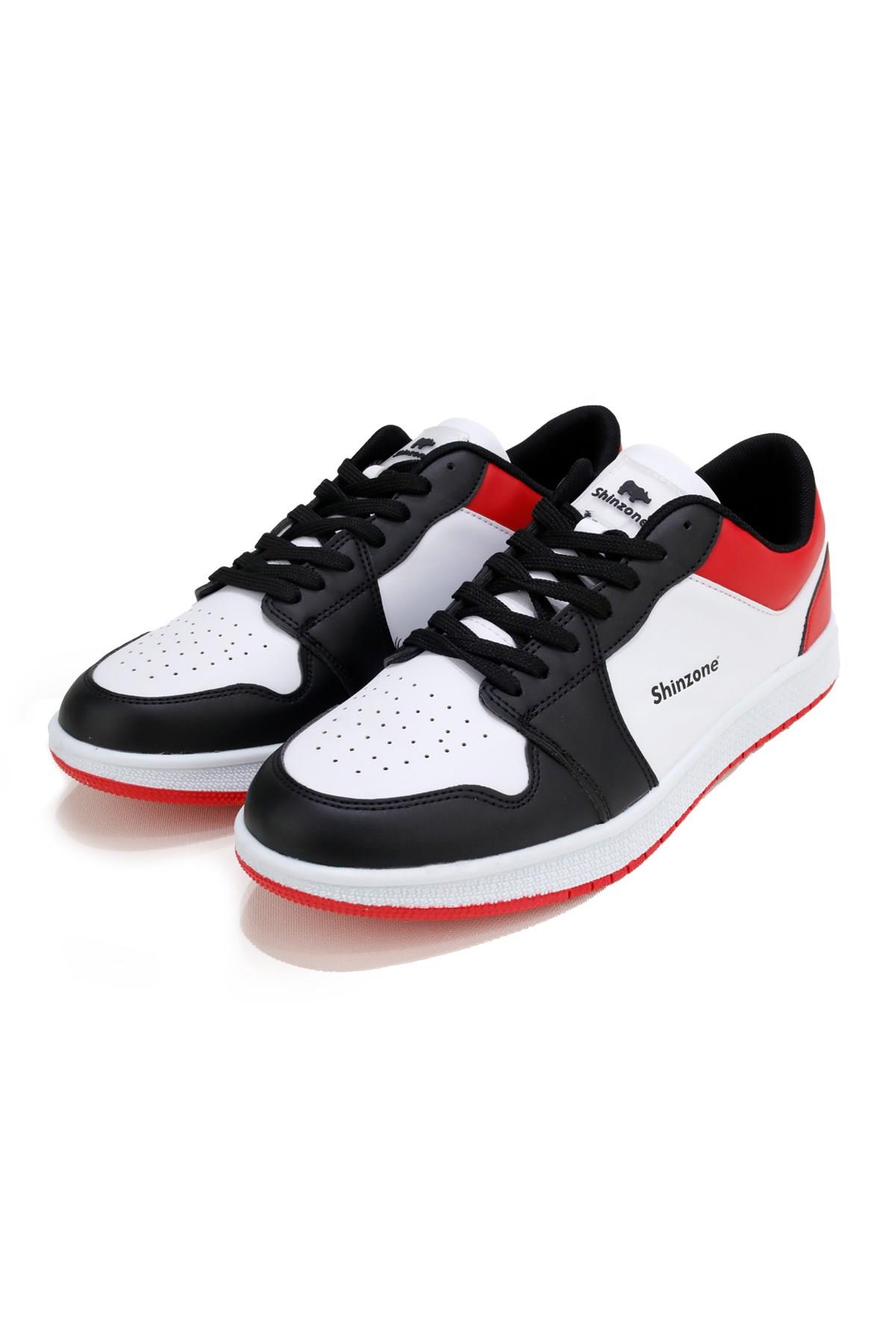 Erkek Spor AyakkabıShinzoneErkek Yazlık Comfort Sneakers Siyah Beyaz Kırmızı Spor Ayakkabı