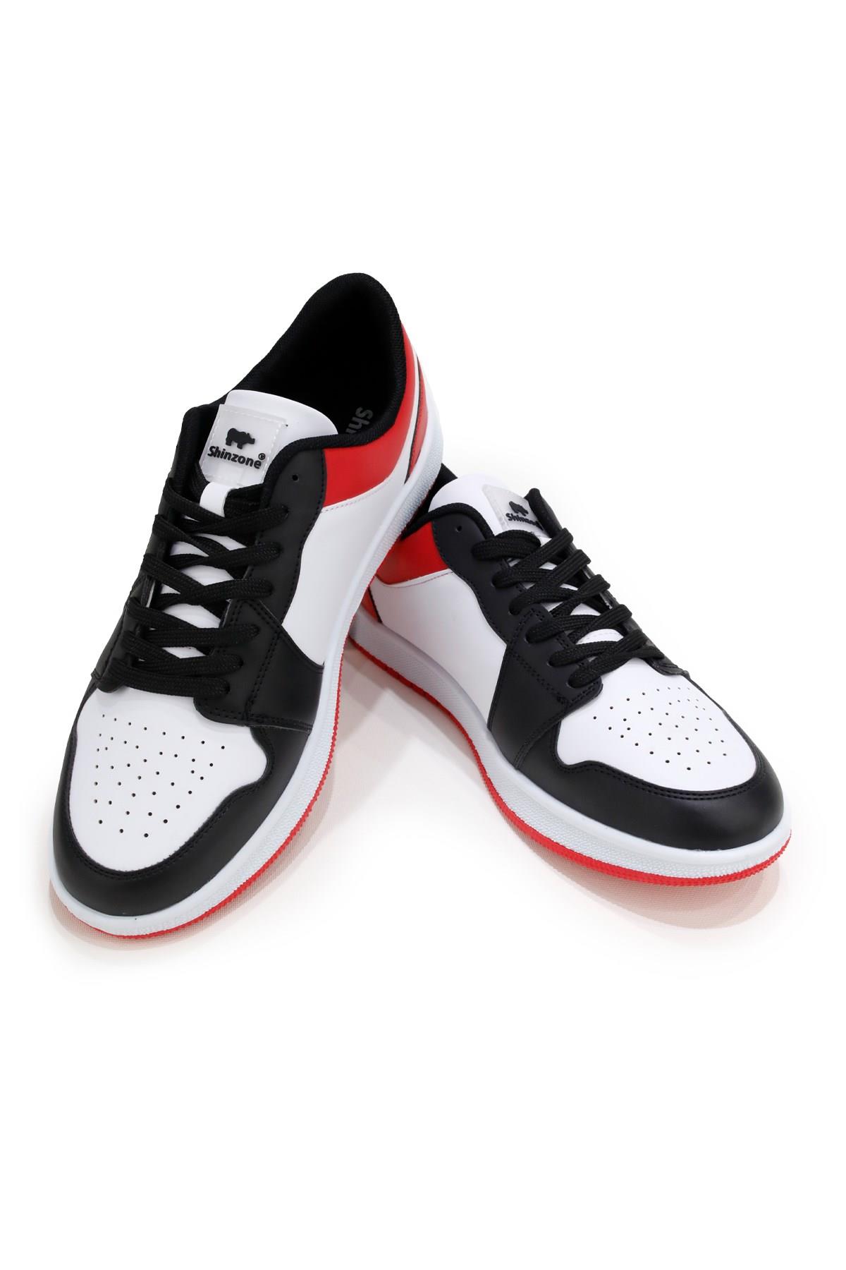 Erkek Spor AyakkabıShinzoneErkek Yazlık Comfort Sneakers Siyah Beyaz Kırmızı Spor Ayakkabı