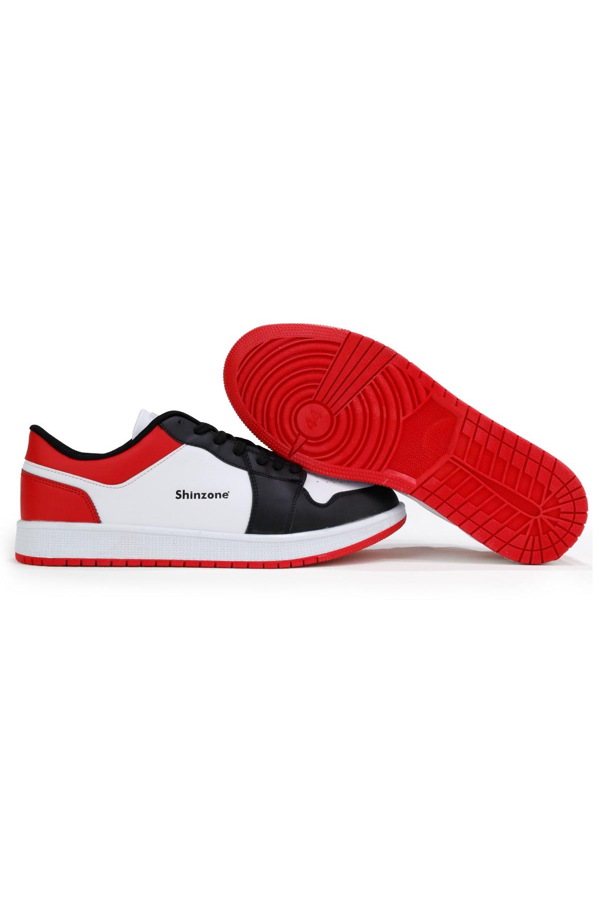 Erkek Spor AyakkabıShinzoneErkek Yazlık Comfort Sneakers Siyah Beyaz Kırmızı Spor Ayakkabı