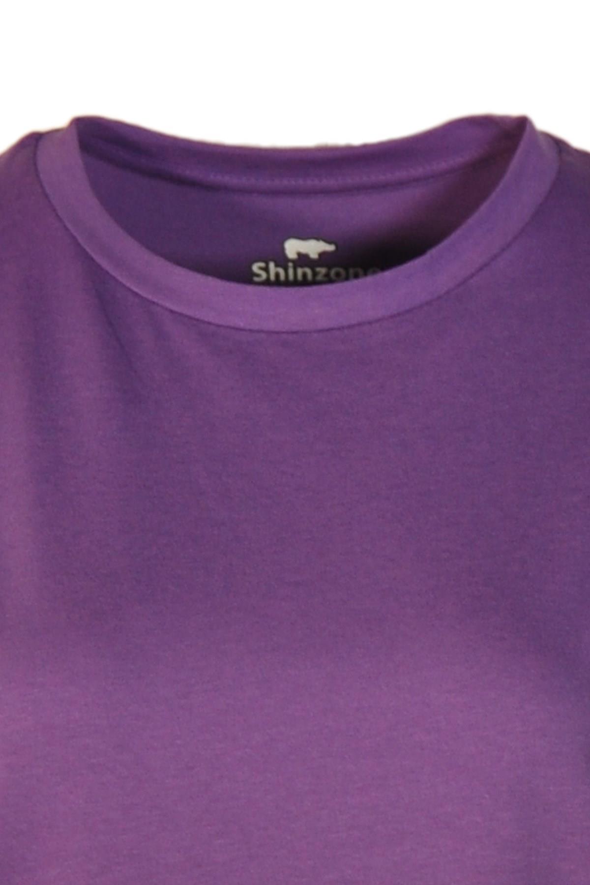Kadın T-ShirtShinzoneKadın Bisiklet Yaka Basic Mor T-Shirt