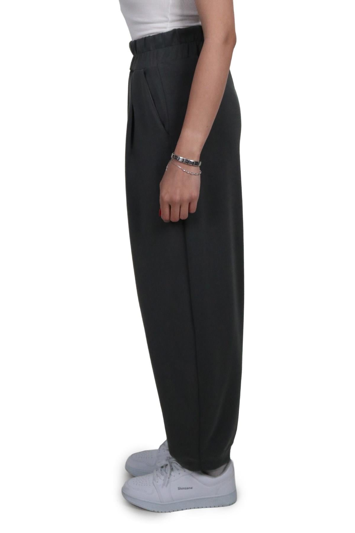 PantolonShinzoneKadın Modal Kumaş Havuç Kesim Antrasit Pantolon