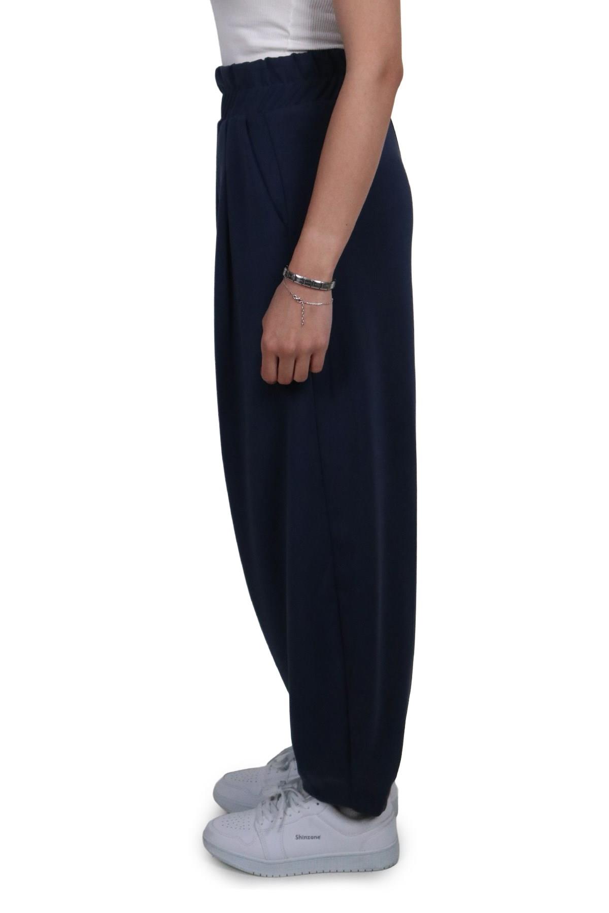 PantolonShinzoneKadın Modal Kumaş Havuç Kesim Lacivert Pantolon