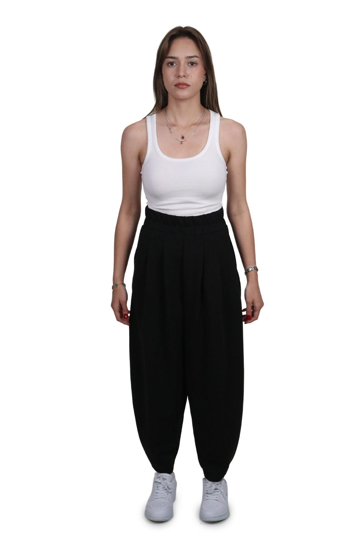 PantolonShinzoneKadın Modal Kumaş Havuç Kesim Siyah Pantolon