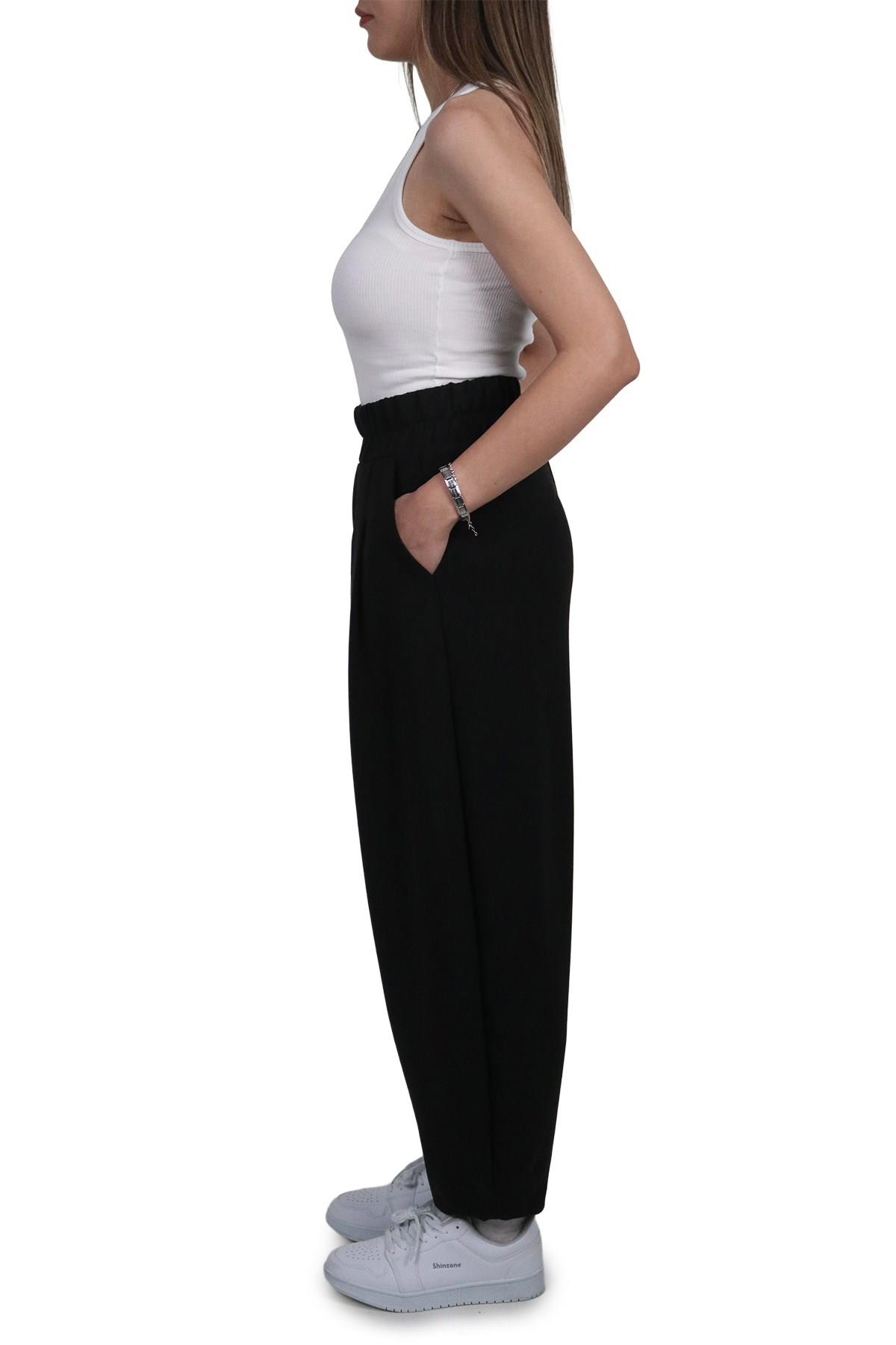PantolonShinzoneKadın Modal Kumaş Havuç Kesim Siyah Pantolon
