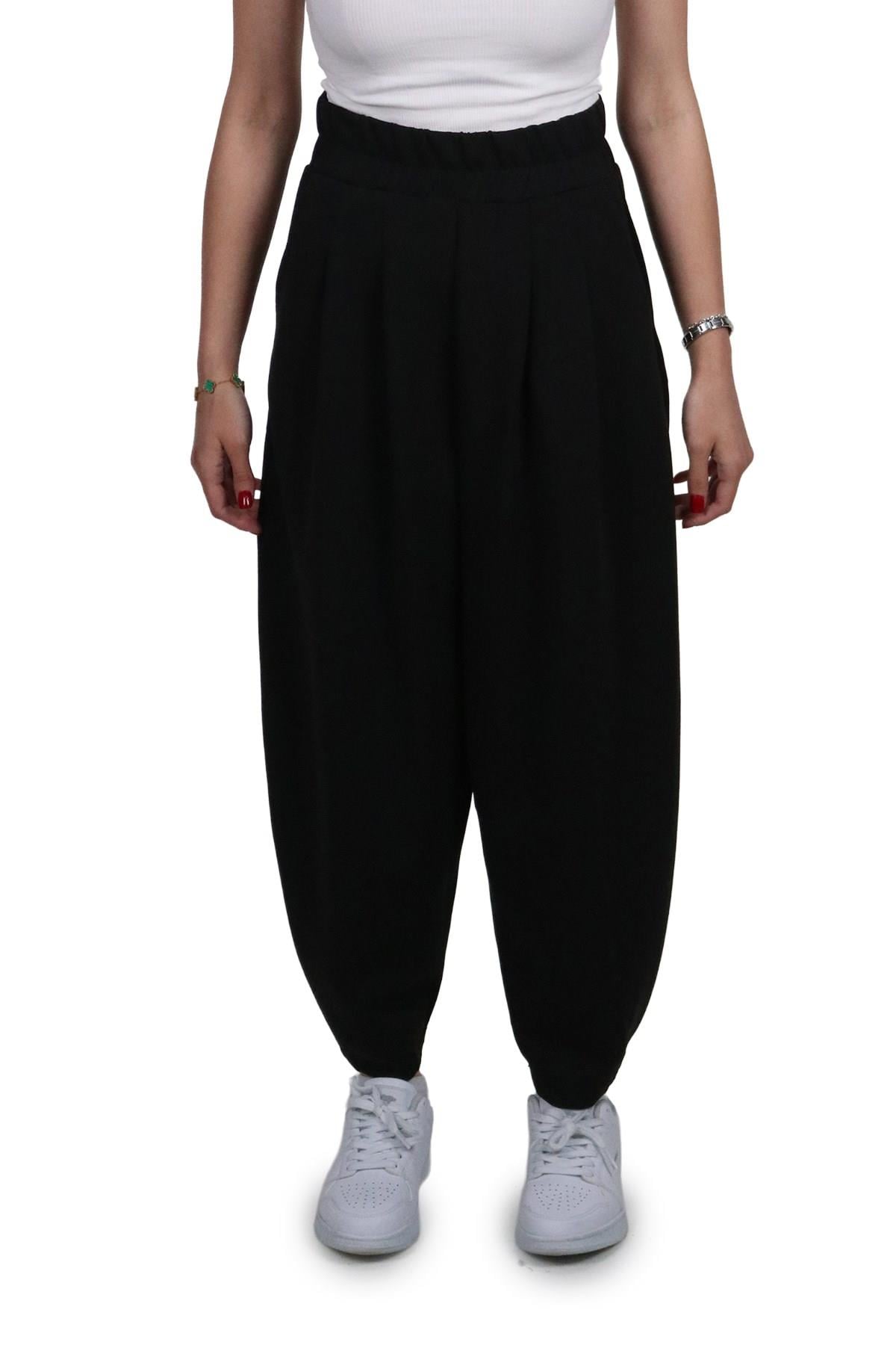 PantolonShinzoneKadın Modal Kumaş Havuç Kesim Siyah Pantolon