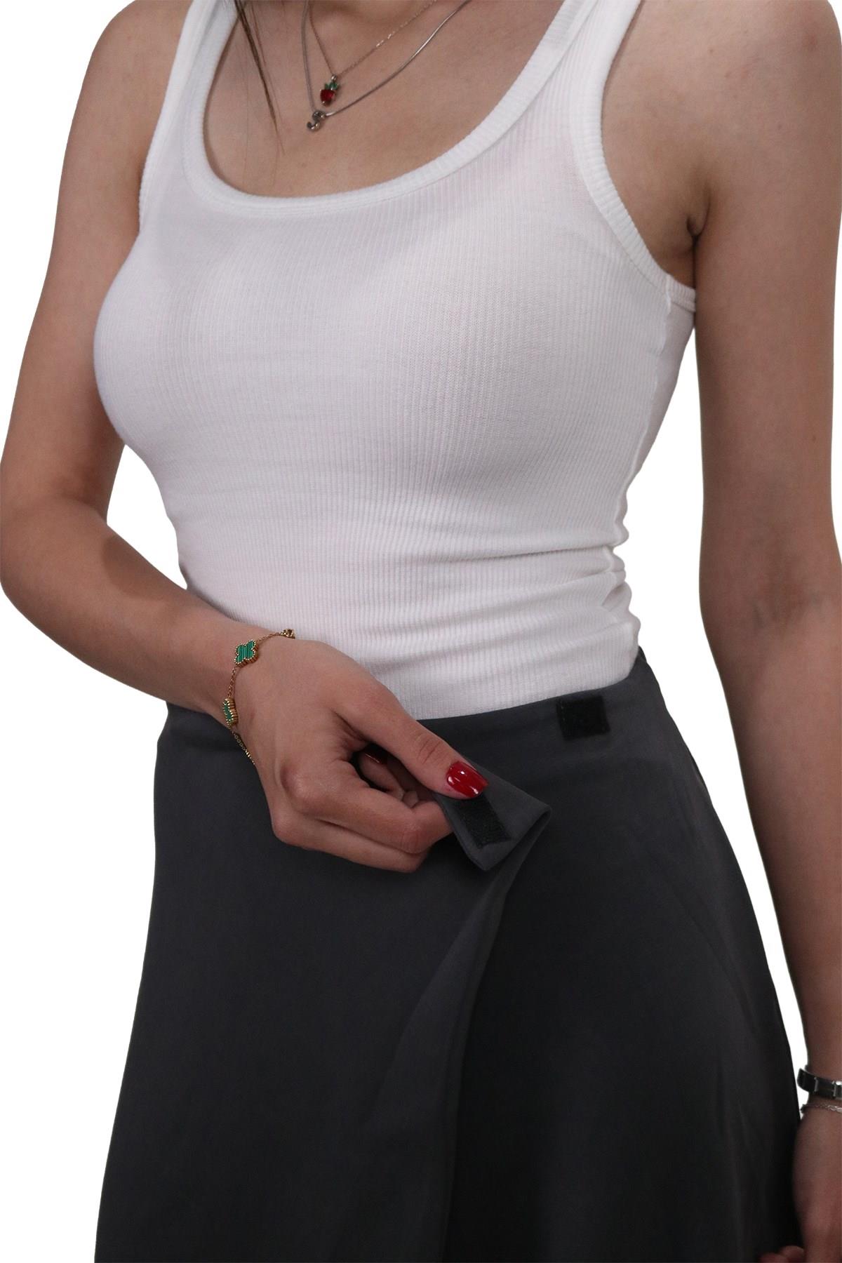 PantolonShinzoneKadın Modal Kumaş Yumuşak Dokulu Antrasit Şalvar Pantolon