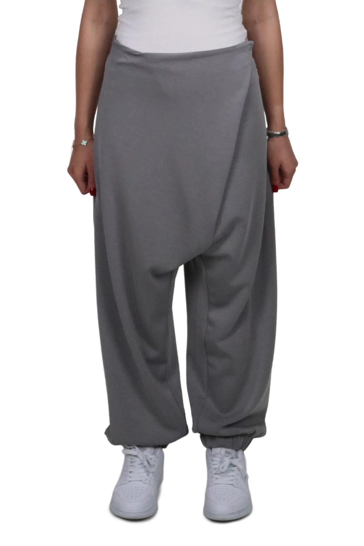 PantolonShinzoneKadın Modal Kumaş Yumuşak Dokulu Gri Şalvar Pantolon