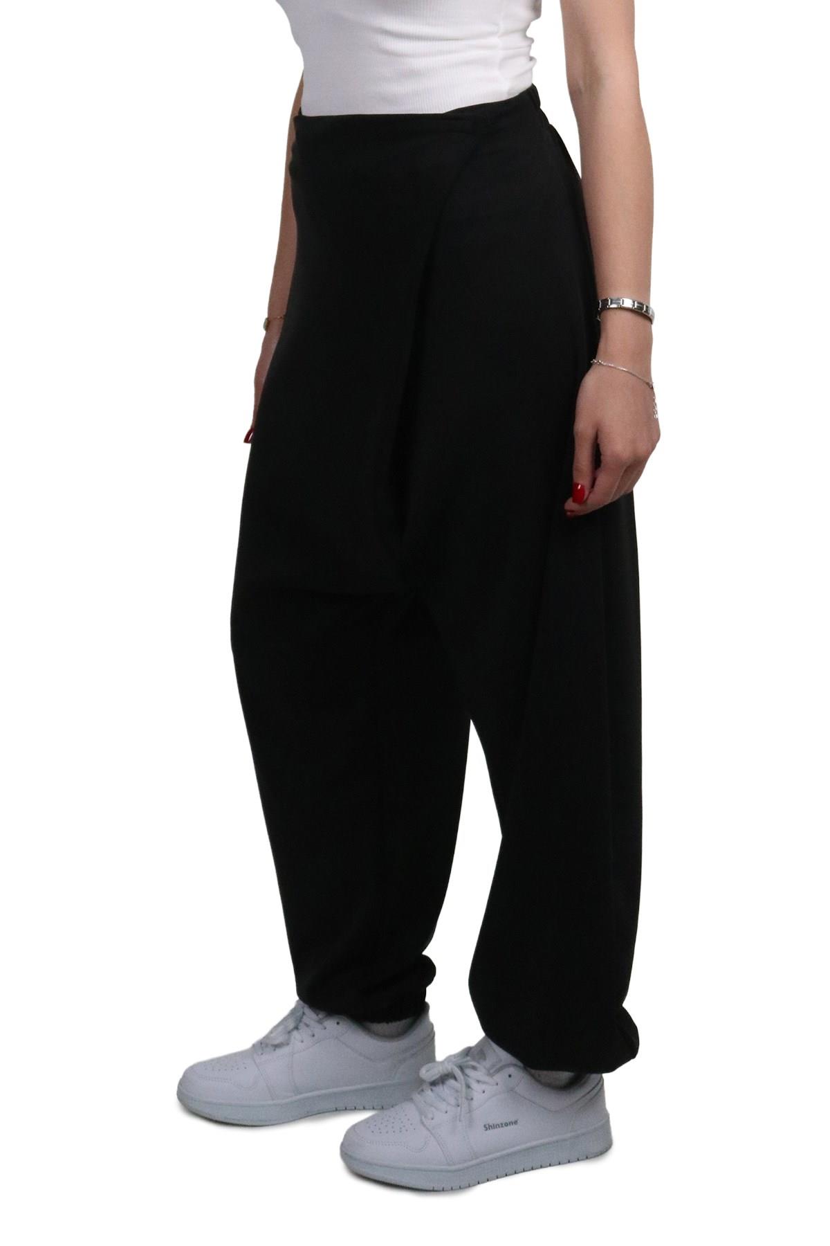 PantolonShinzoneKadın Modal Kumaş Yumuşak Dokulu Siyah Şalvar Pantolon
