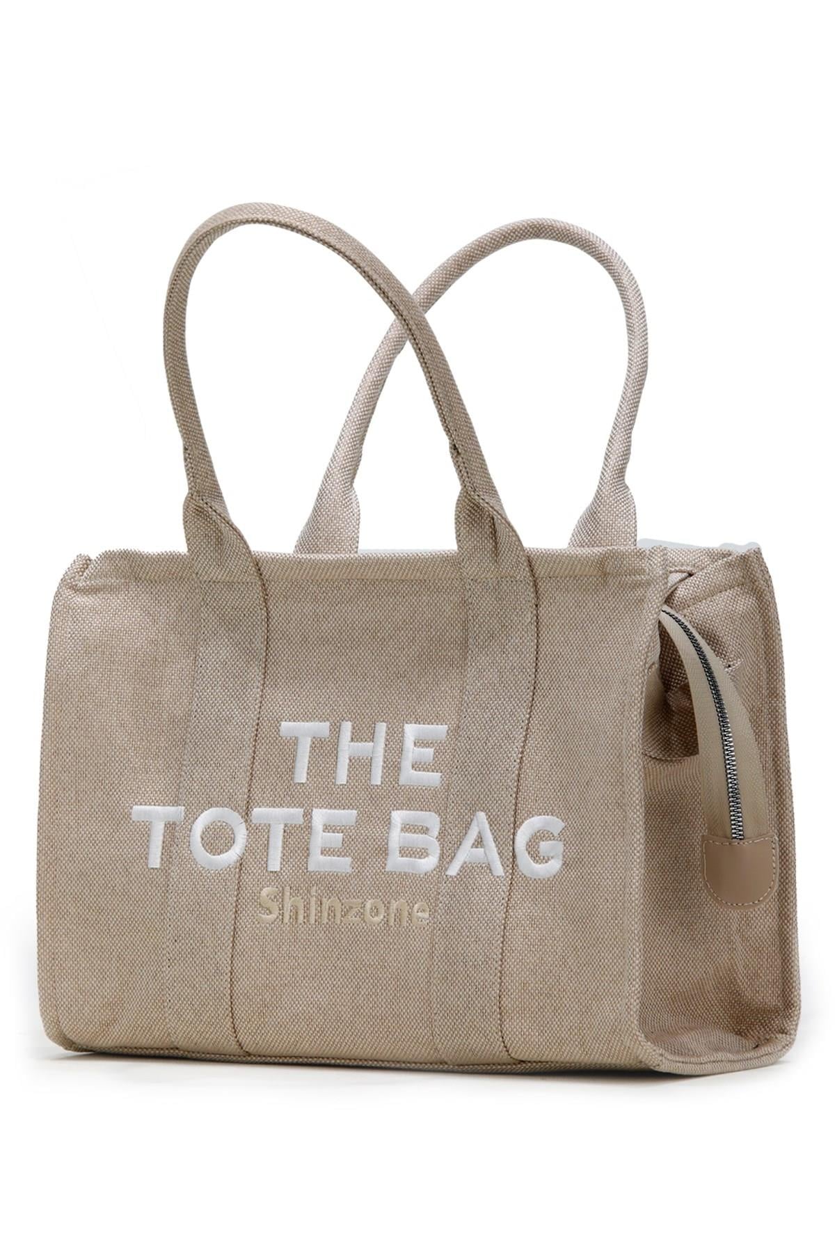 ÇantaShinzoneKadın Soft Tote Bag Kanvas Bej Çanta