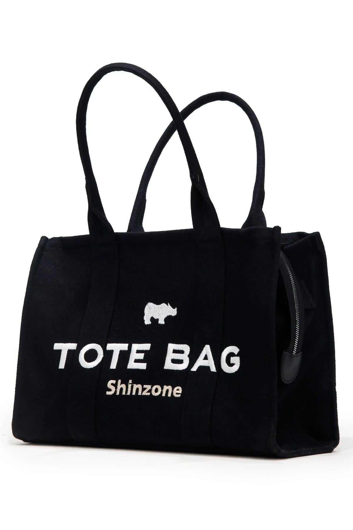 ÇantaShinzoneKadın Soft Tote Bag Kanvas Siyah Krem Çanta
