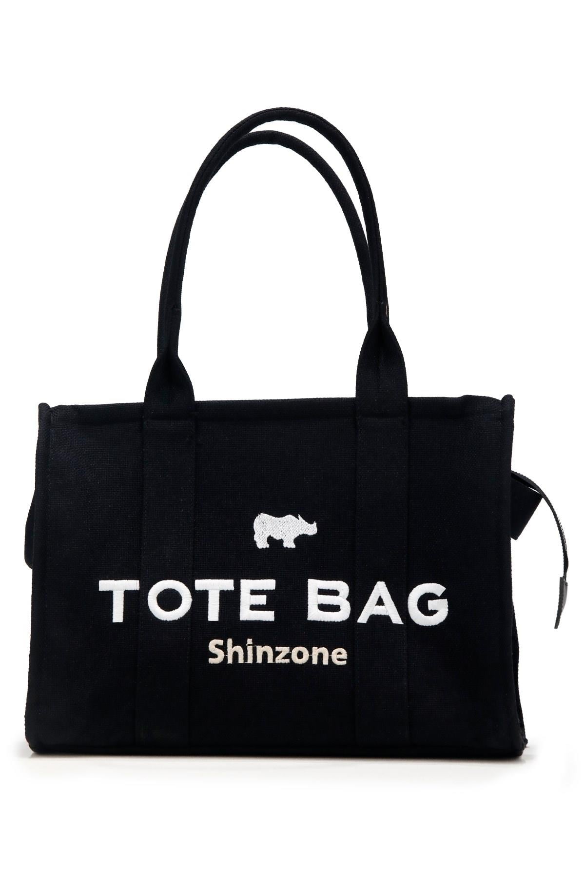 ÇantaShinzoneKadın Soft Tote Bag Kanvas Siyah Krem Çanta
