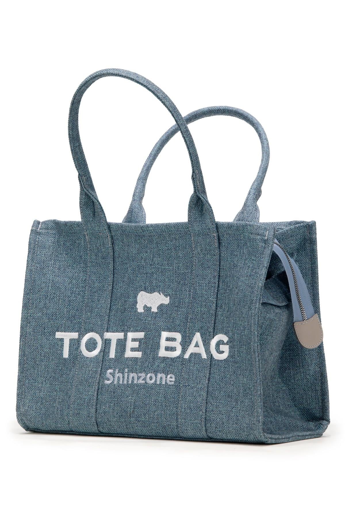 ÇantaShinzoneKadın Soft Tote Bag Kanvas Turkuaz Çanta