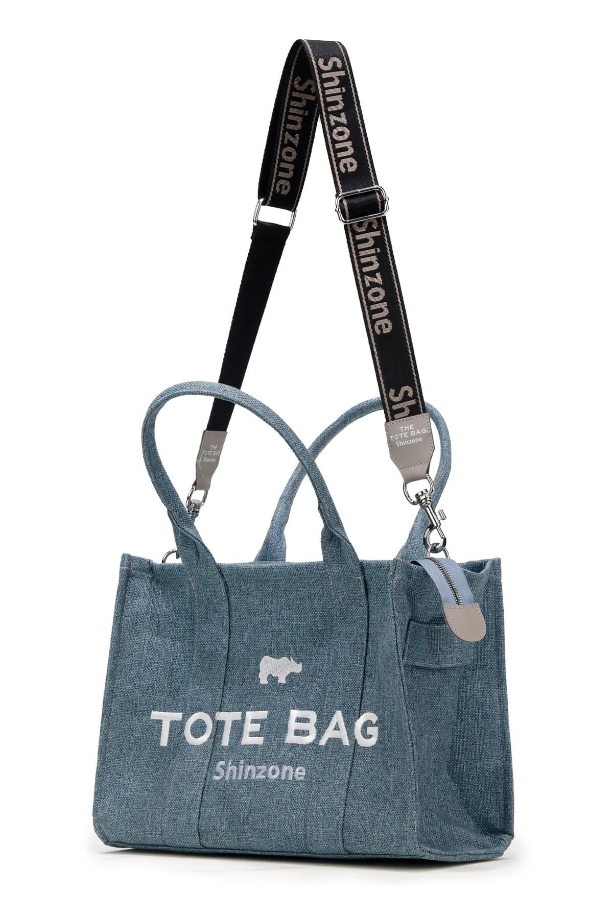 ÇantaShinzoneKadın Soft Tote Bag Kanvas Turkuaz Çanta
