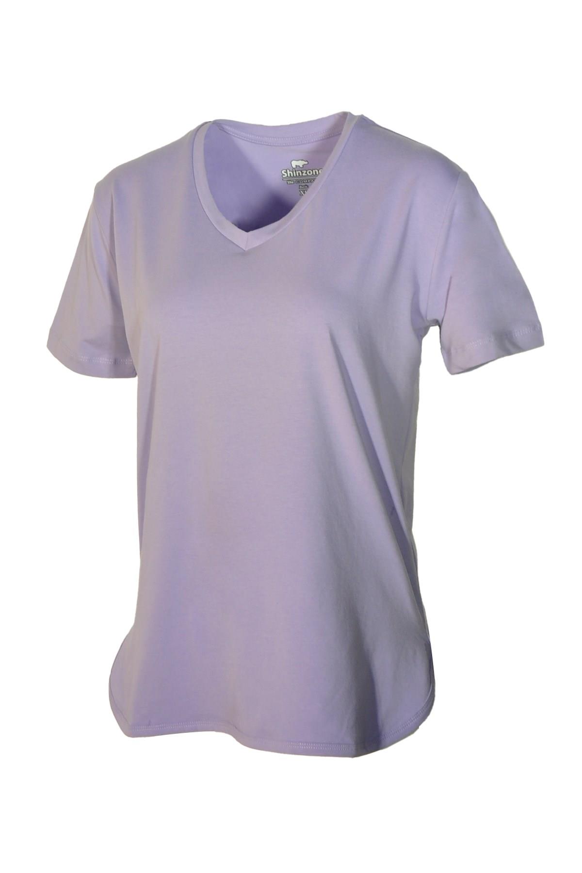 Kadın T-ShirtShinzoneKadın V Yaka Basic Lila T-Shirt