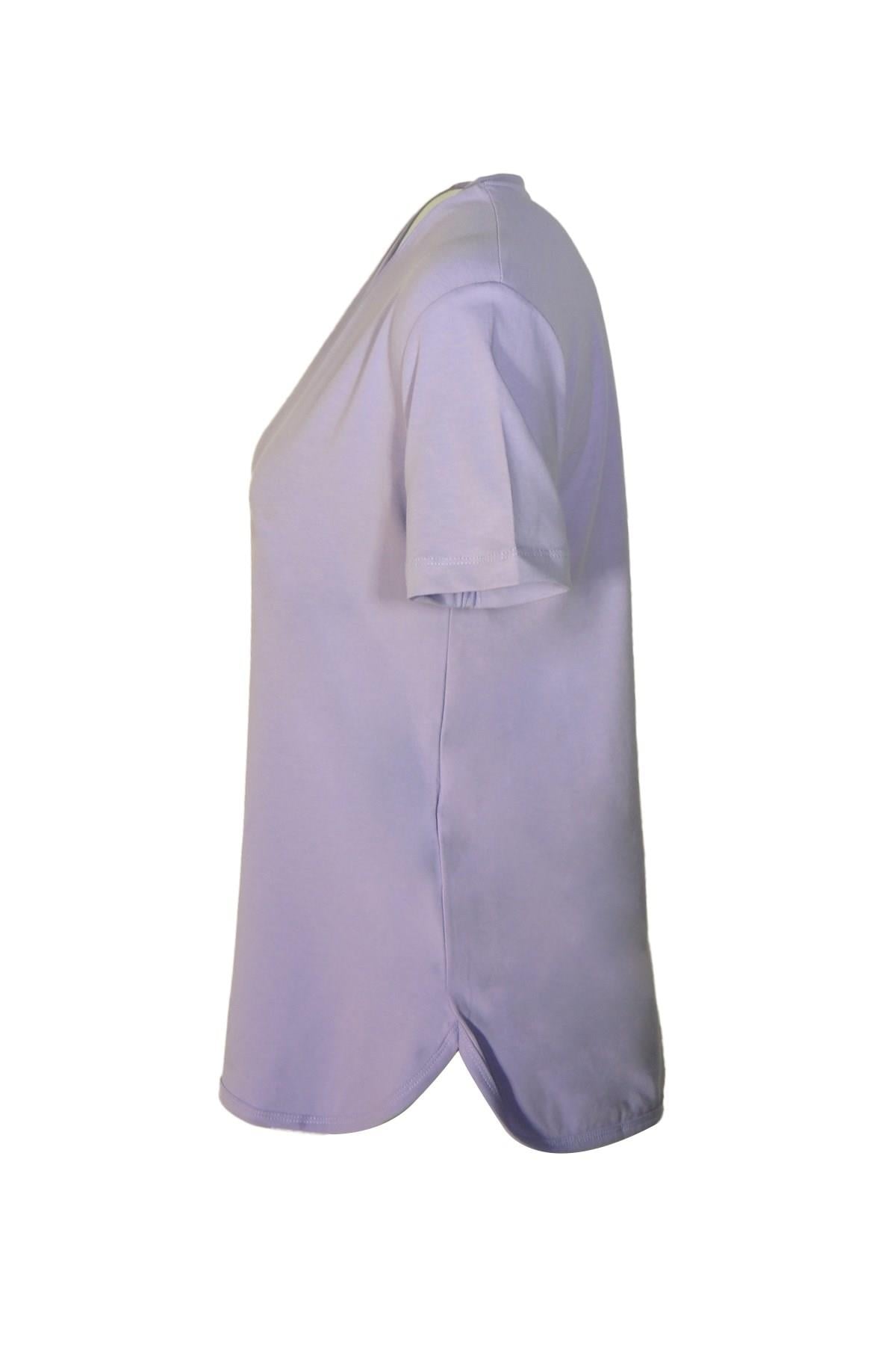 Kadın T-ShirtShinzoneKadın V Yaka Basic Lila T-Shirt