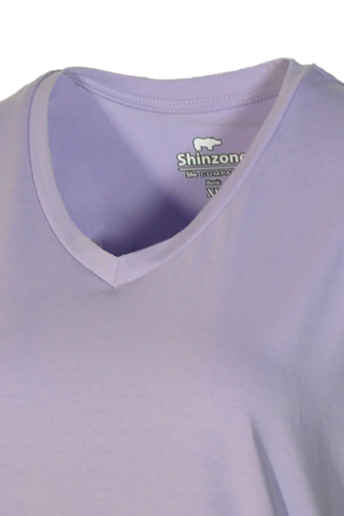 Kadın T-ShirtShinzoneKadın V Yaka Basic Lila T-Shirt