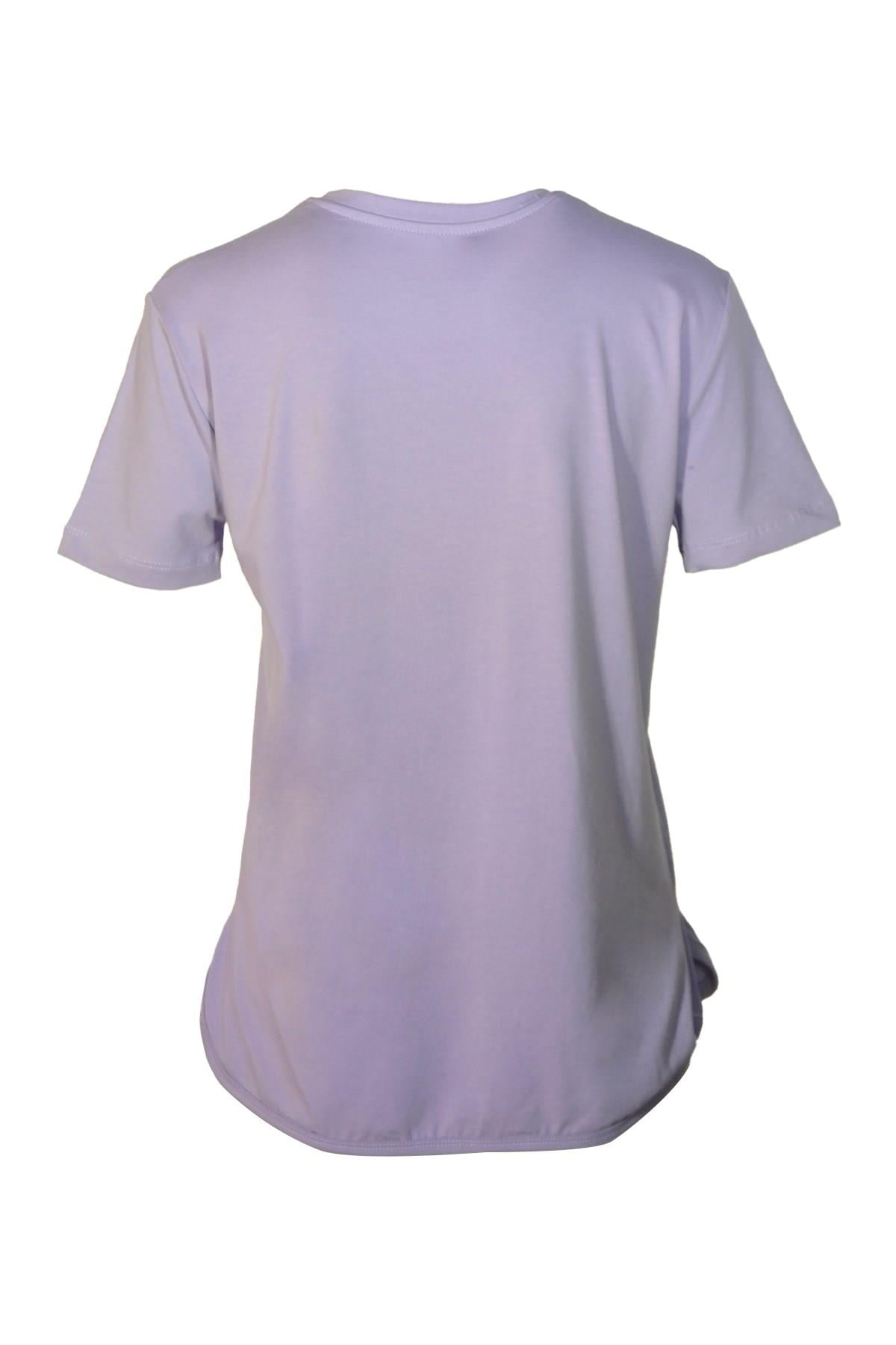 Kadın T-ShirtShinzoneKadın V Yaka Basic Lila T-Shirt