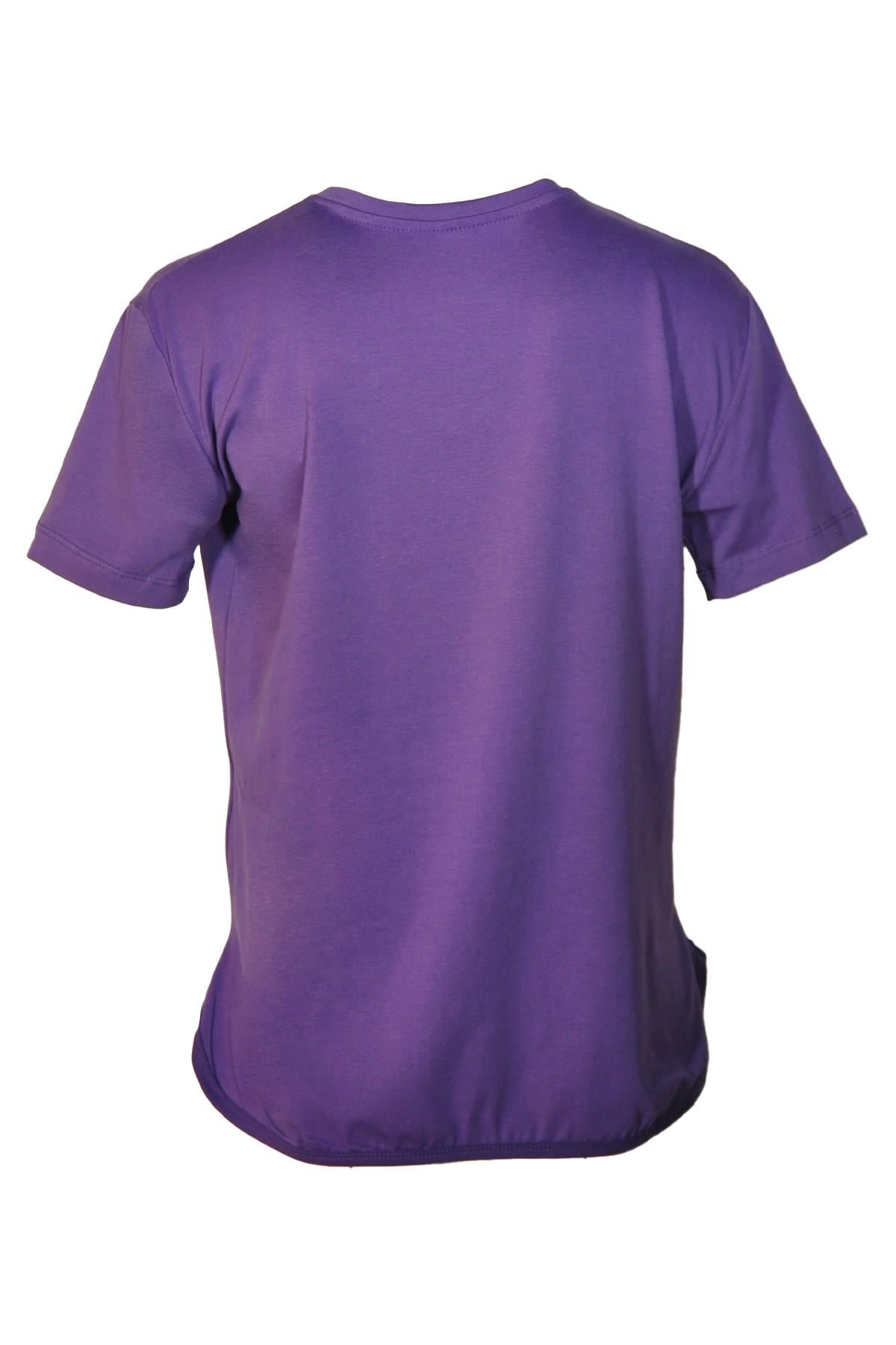 Kadın T-ShirtShinzoneKadın V Yaka Basic Mor T-Shirt
