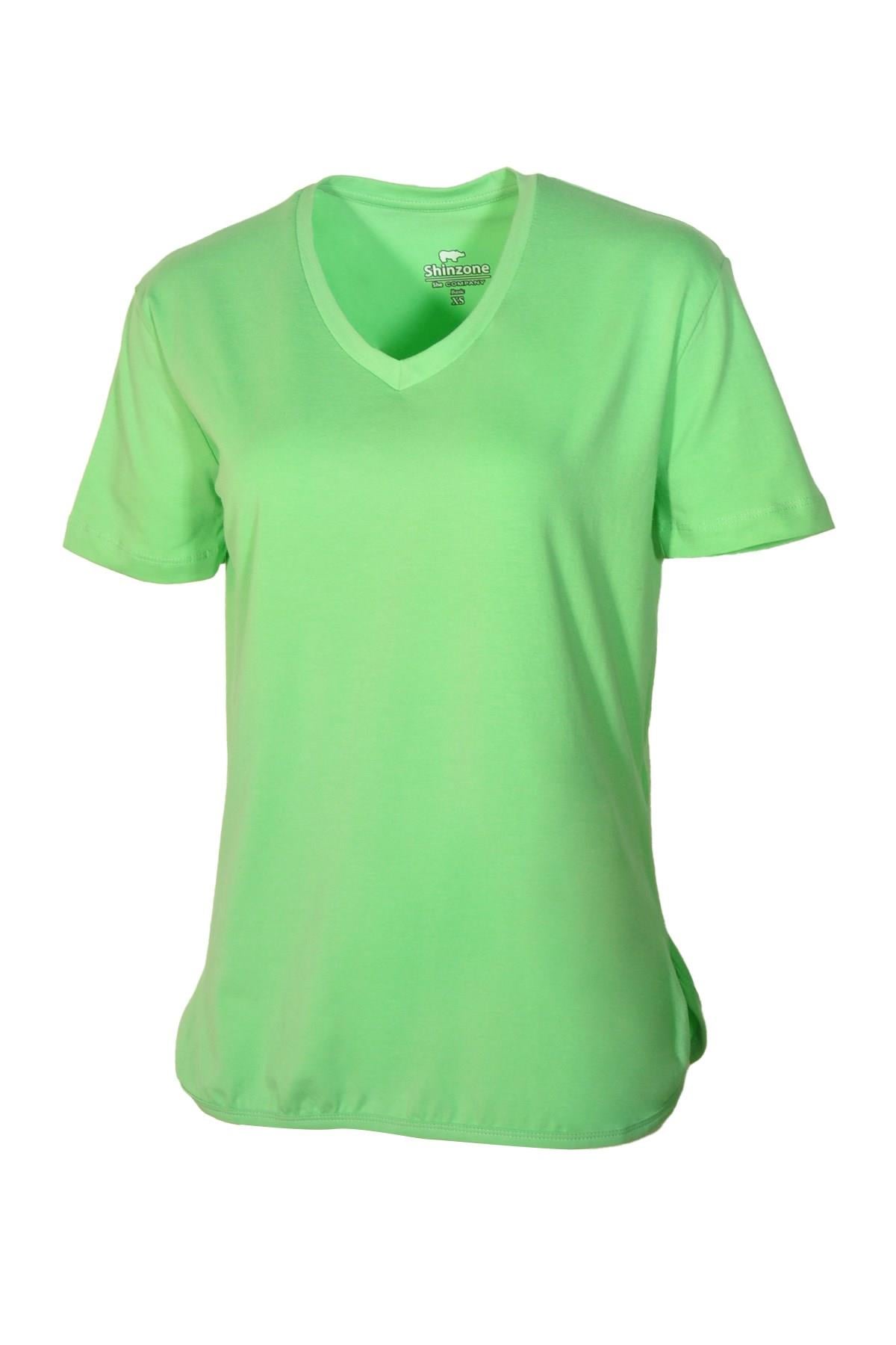 Kadın T-ShirtShinzoneKadın V Yaka Basic Yeşil T-Shirt