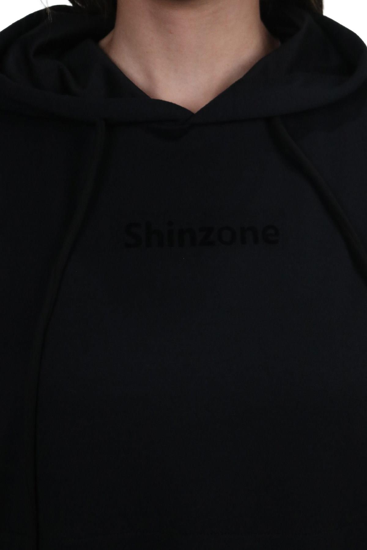 SweatshirtShinzoneKadın Yumuşak Dokulu Modal Kumaş Fermuar Cep Detaylı Rahat Kalıp Siyah Kapüşonlu Sweatshirt