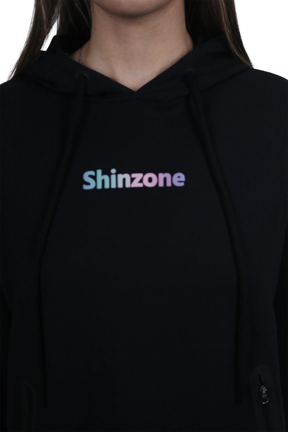SweatshirtShinzoneKadın Yumuşak Dokulu Modal Kumaş Fermuar Cep Detaylı Rahat Kalıp Renkli Baskılı Kapüşonlu Sweatshirt