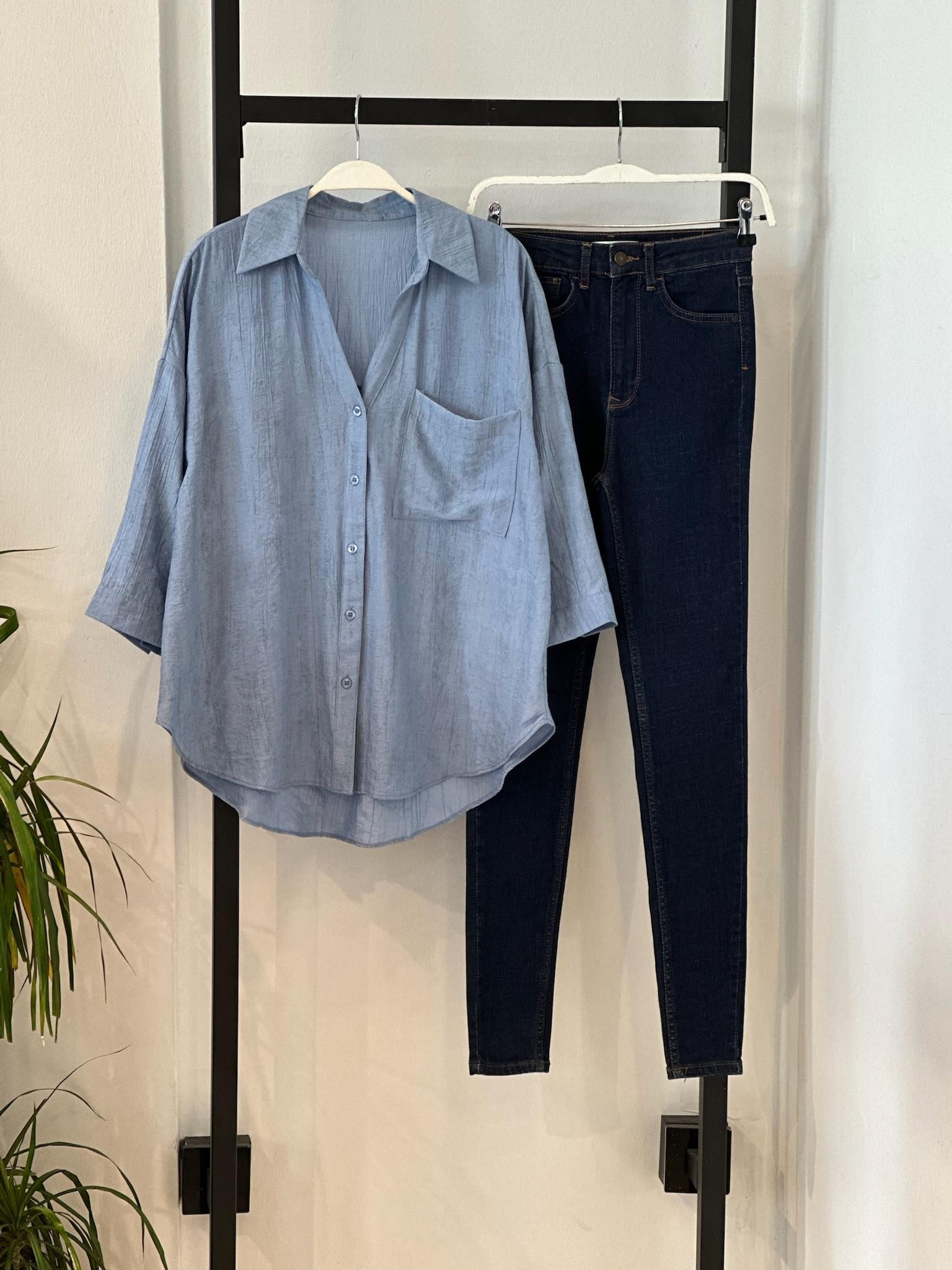 Oversize Kapri Kol Gömlek