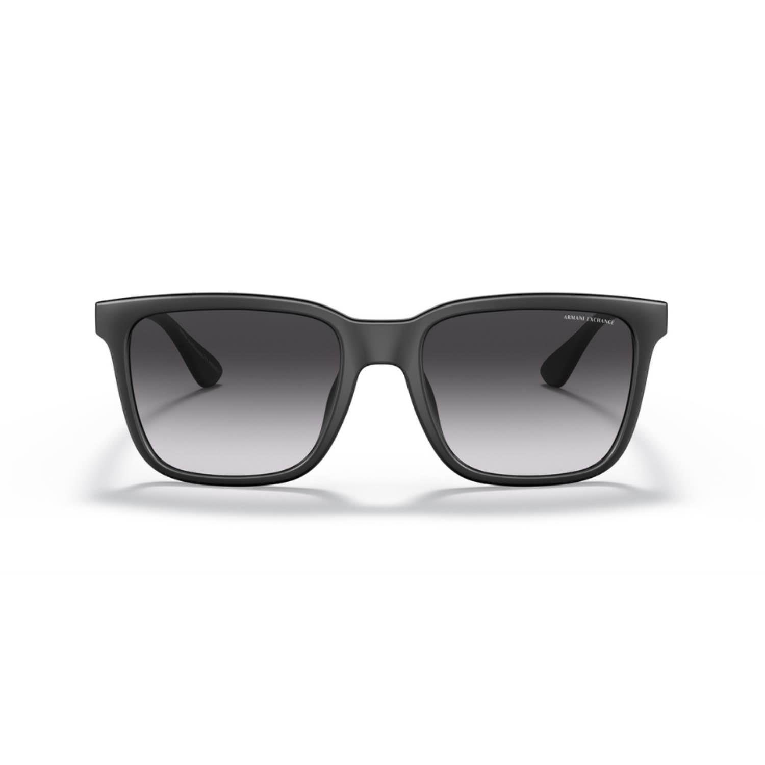 Armani Exchange 4112SU 80788G 55 Unisex Dikdörtgen Siyah Kemik Güneş Gözlüğü 
