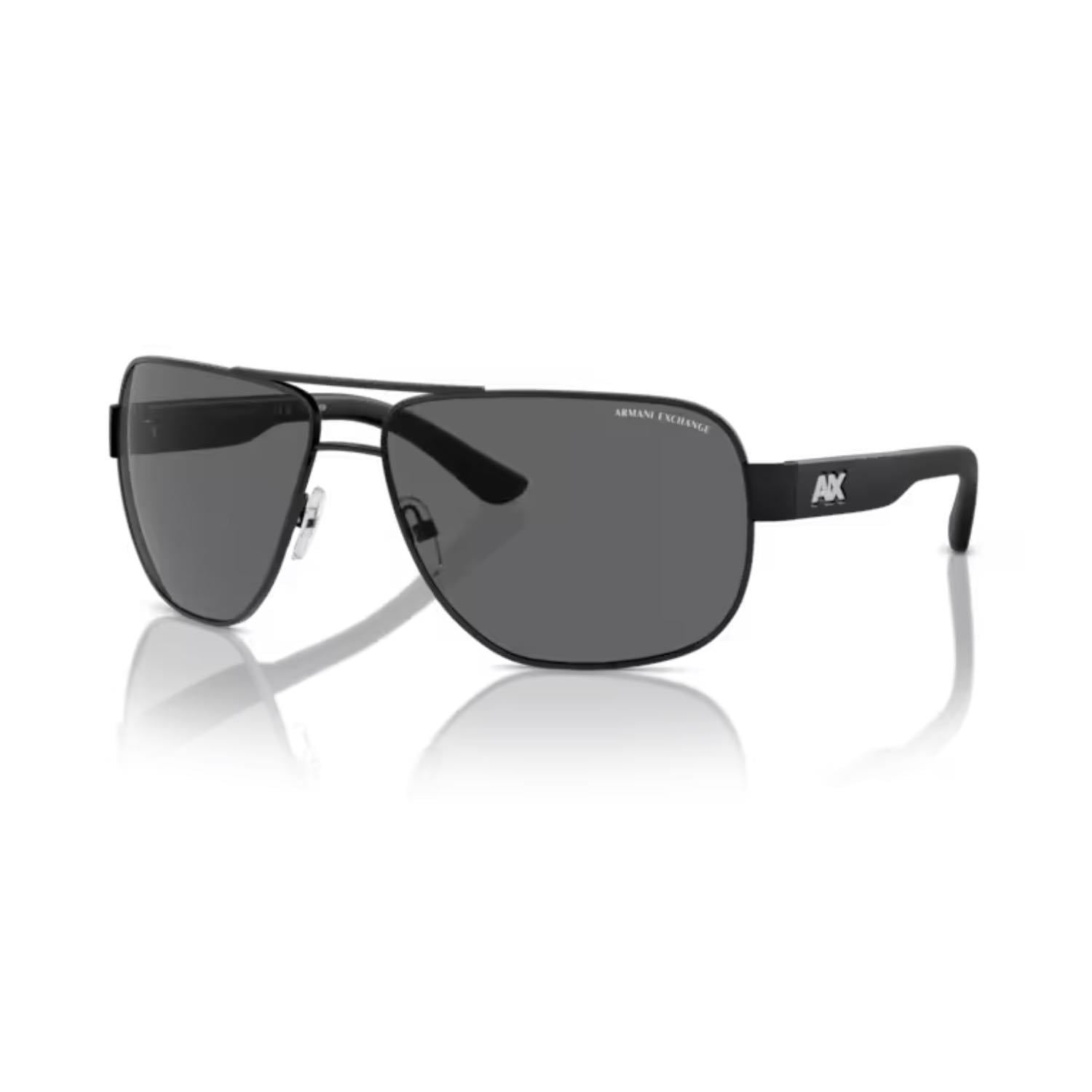 Armani Exchange AEX 2012S 606381 62 Polarize Erkek Pilot Siyah Metal Güneş Gözlüğü