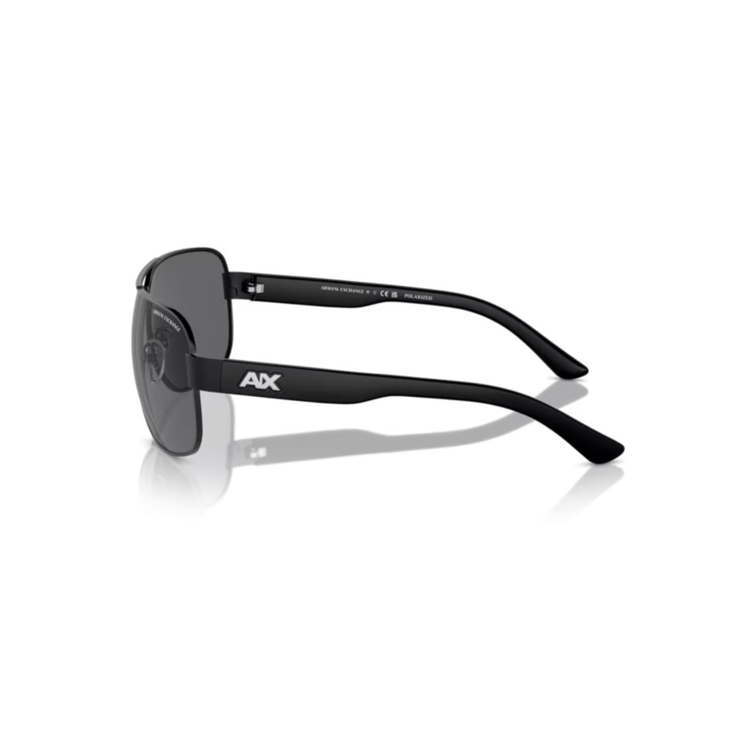 Armani Exchange AEX 2012S 606381 62 Polarize Erkek Pilot Siyah Metal Güneş Gözlüğü