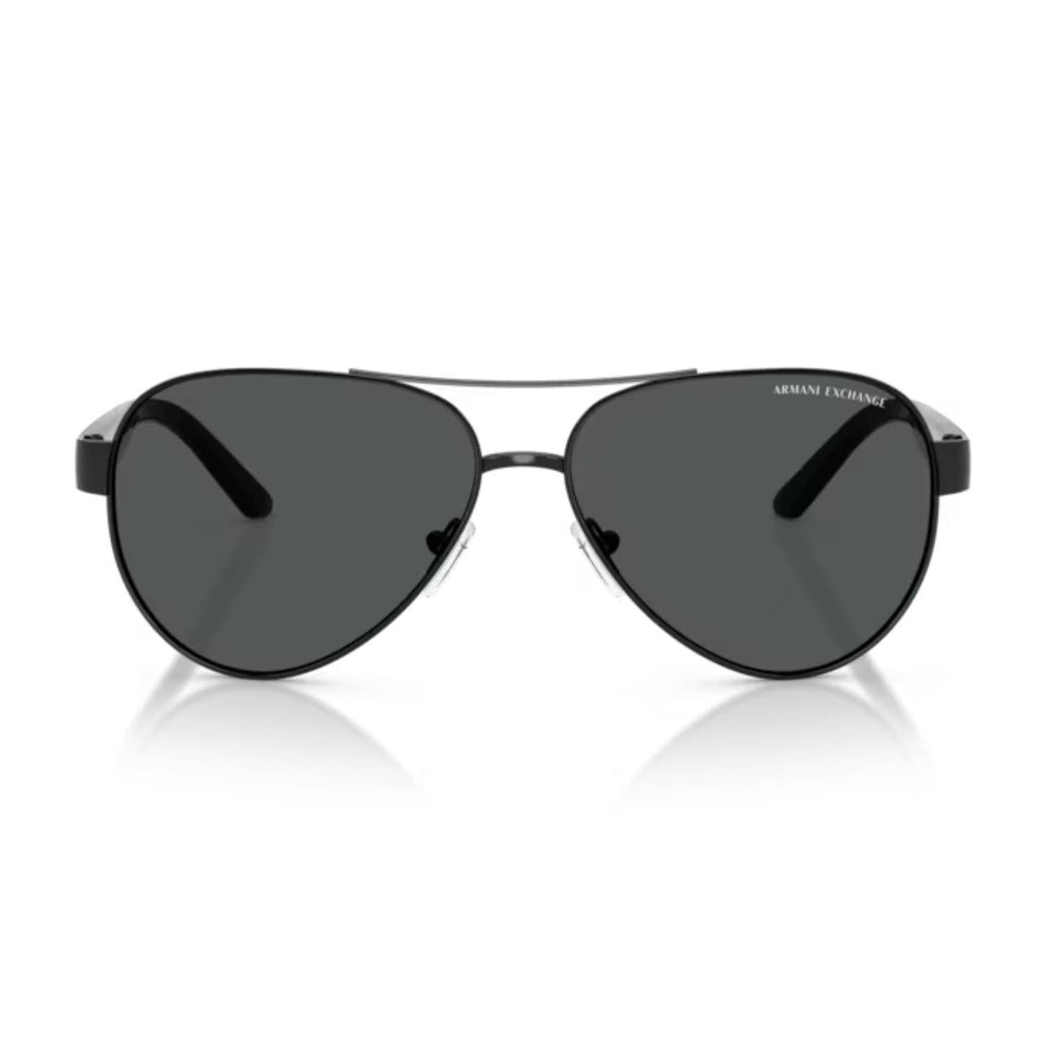 Armani Exchange AEX 2034S 600087 59 Erkek Pilot Siyah Metal Güneş Gözlüğü