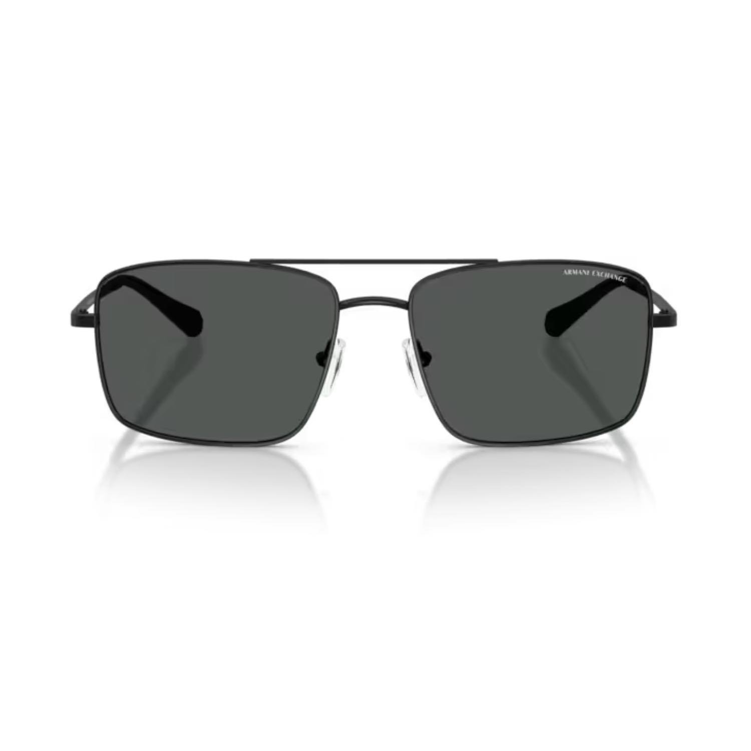 Armani Exchange AEX 2054S 600087 57 Erkek Pilot Siyah Metal Güneş Gözlüğü