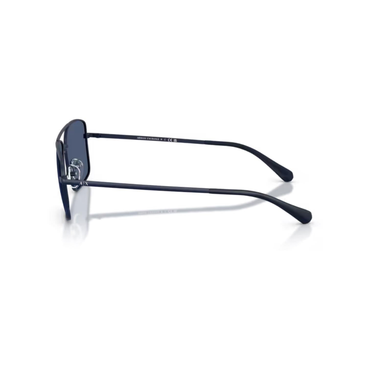 Armani Exchange AEX 2054S 609980 57 Erkek Pilot Siyah Metal Güneş Gözlüğü