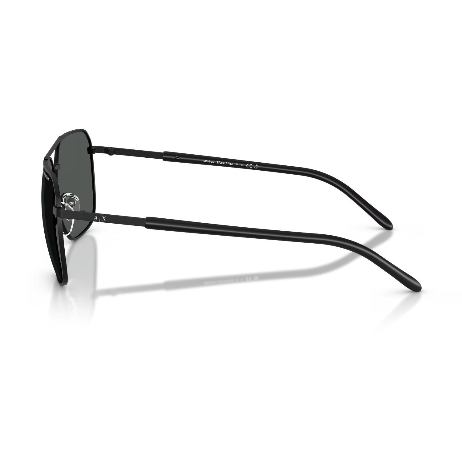 Armani Exchange AEX 2057S 600087 59 Erkek Pilot Siyah Metal Güneş Gözlüğü