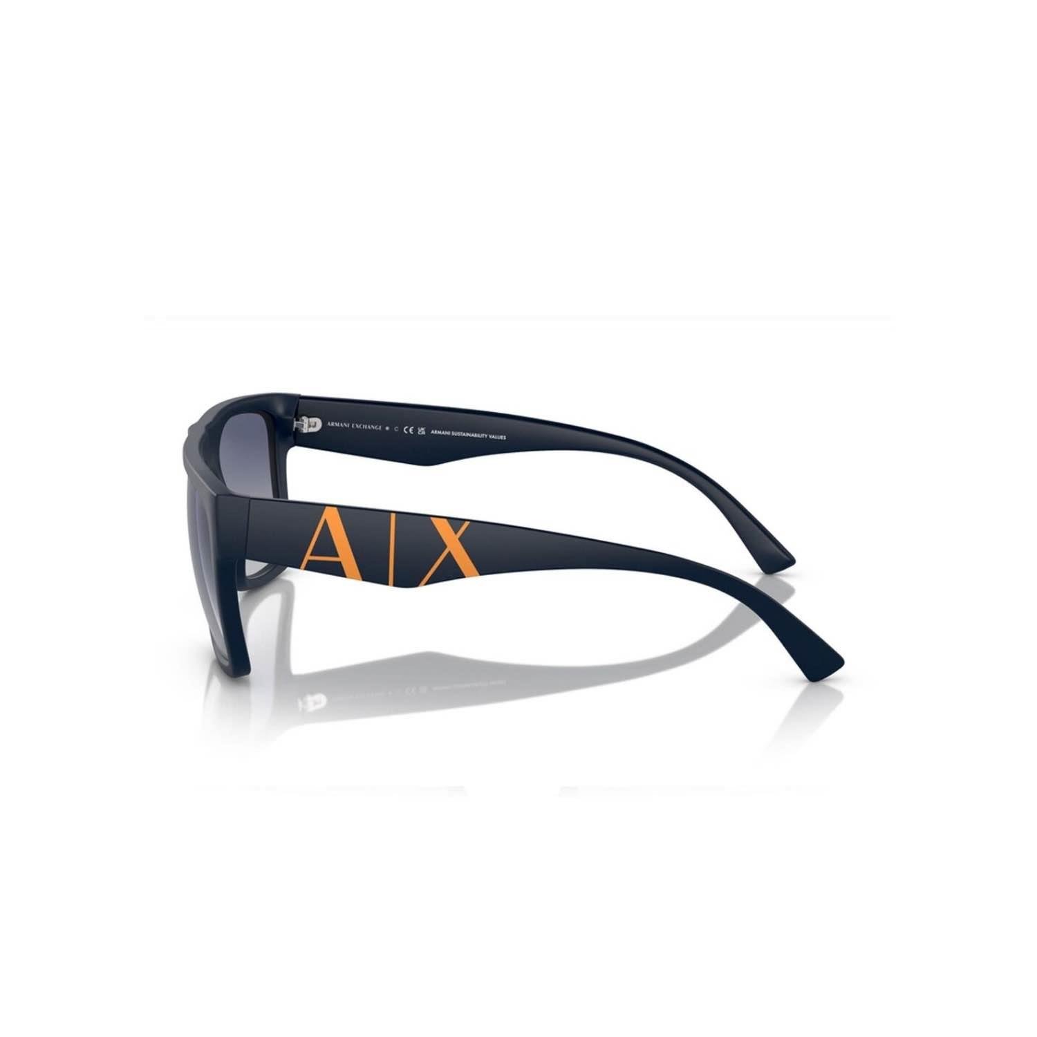 Armani Exchange AEX 4113S 81814L 55 Unisex Dikdörtgen Siyah Kemik Güneş Gözlüğü