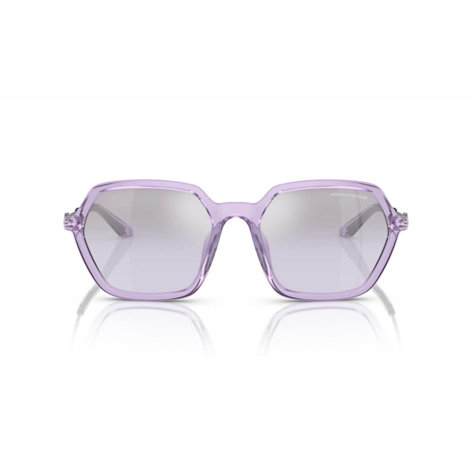 Armani Exchange AEX 4139SU 82367P 52 Unisex Geometrik Mor Kemik Güneş Gözlüğü