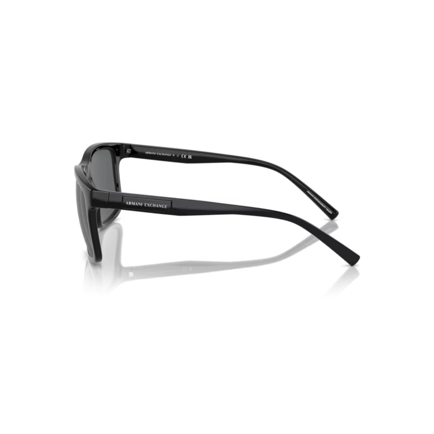 Armani Exchange AEX 4145S 815887 57 Erkek Dikdörtgen Siyah Kemik Güneş Gözlüğü