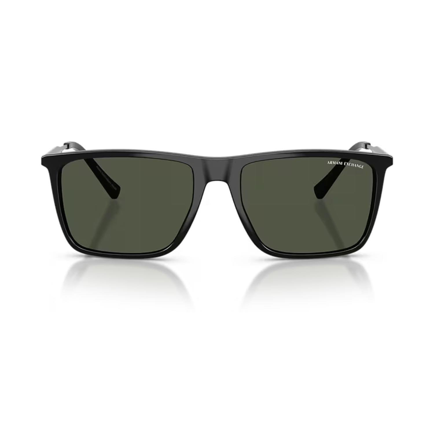 Armani Exchange AEX 4160S 81582J 57 Unisex Dikdörtgen Siyah Kemik Güneş Gözlüğü