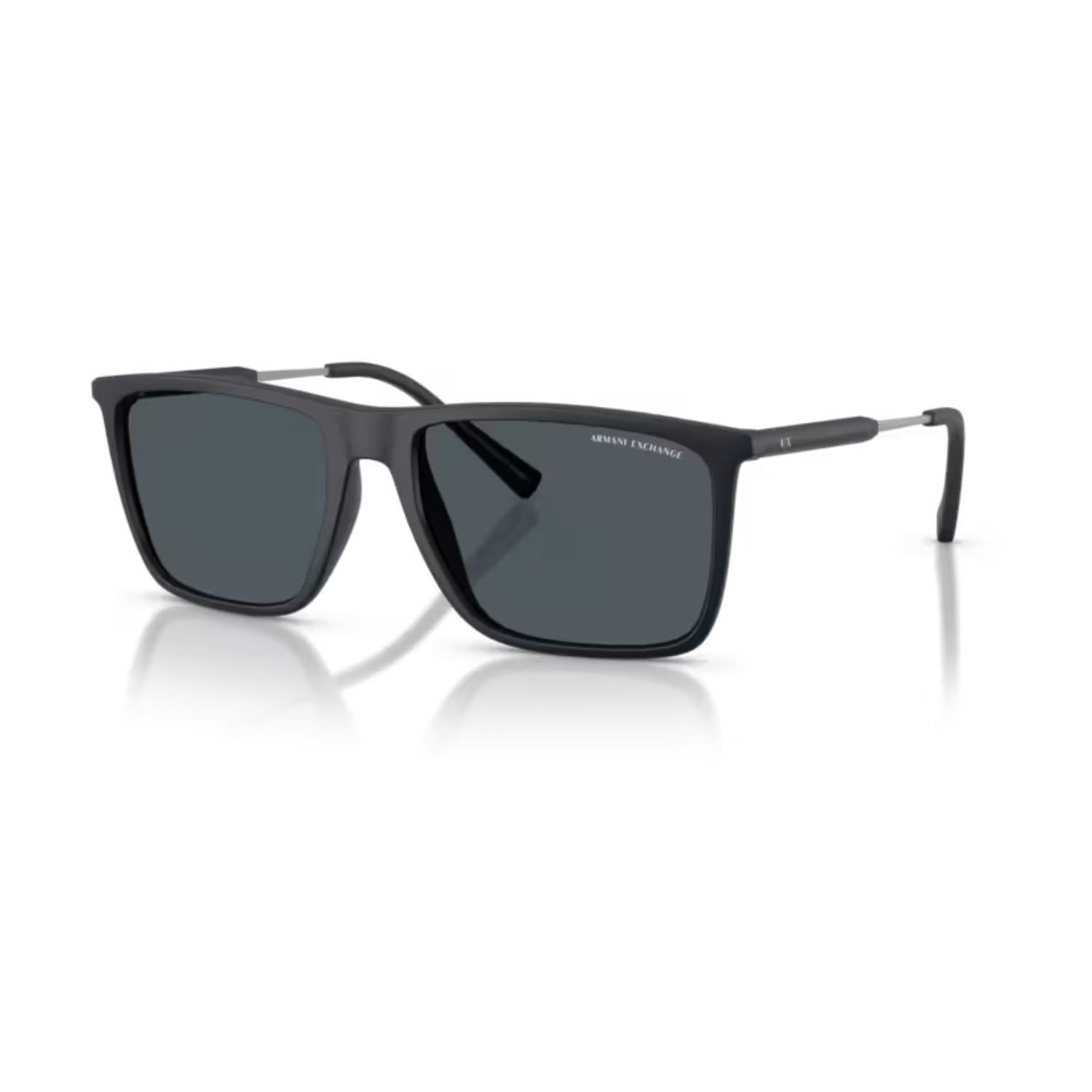 Armani Exchange AEX 4160S 838087 57 Unisex Dikdörtgen Mat Mavi Kemik Güneş Gözlüğü