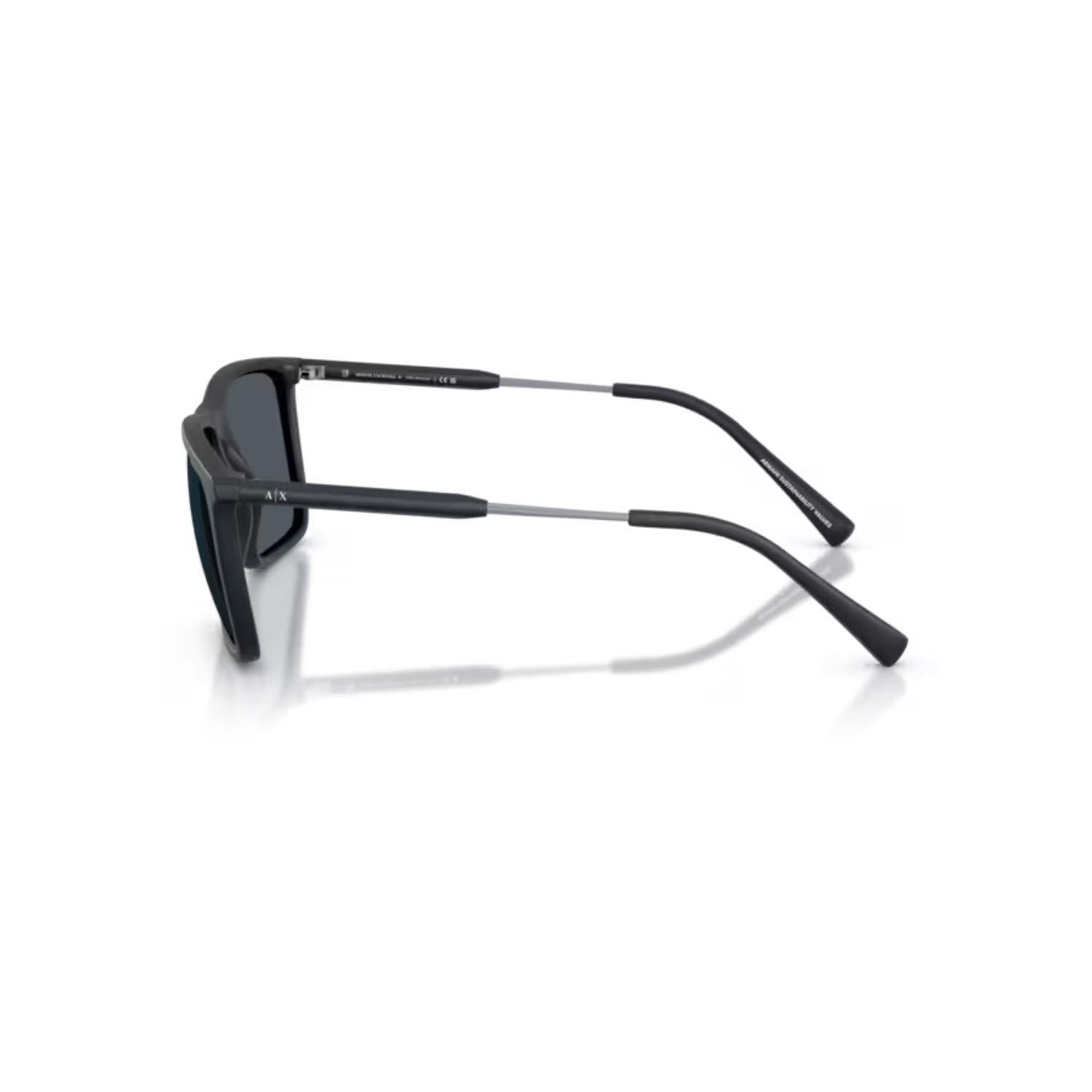 Armani Exchange AEX 4160S 838087 57 Unisex Dikdörtgen Mat Mavi Kemik Güneş Gözlüğü