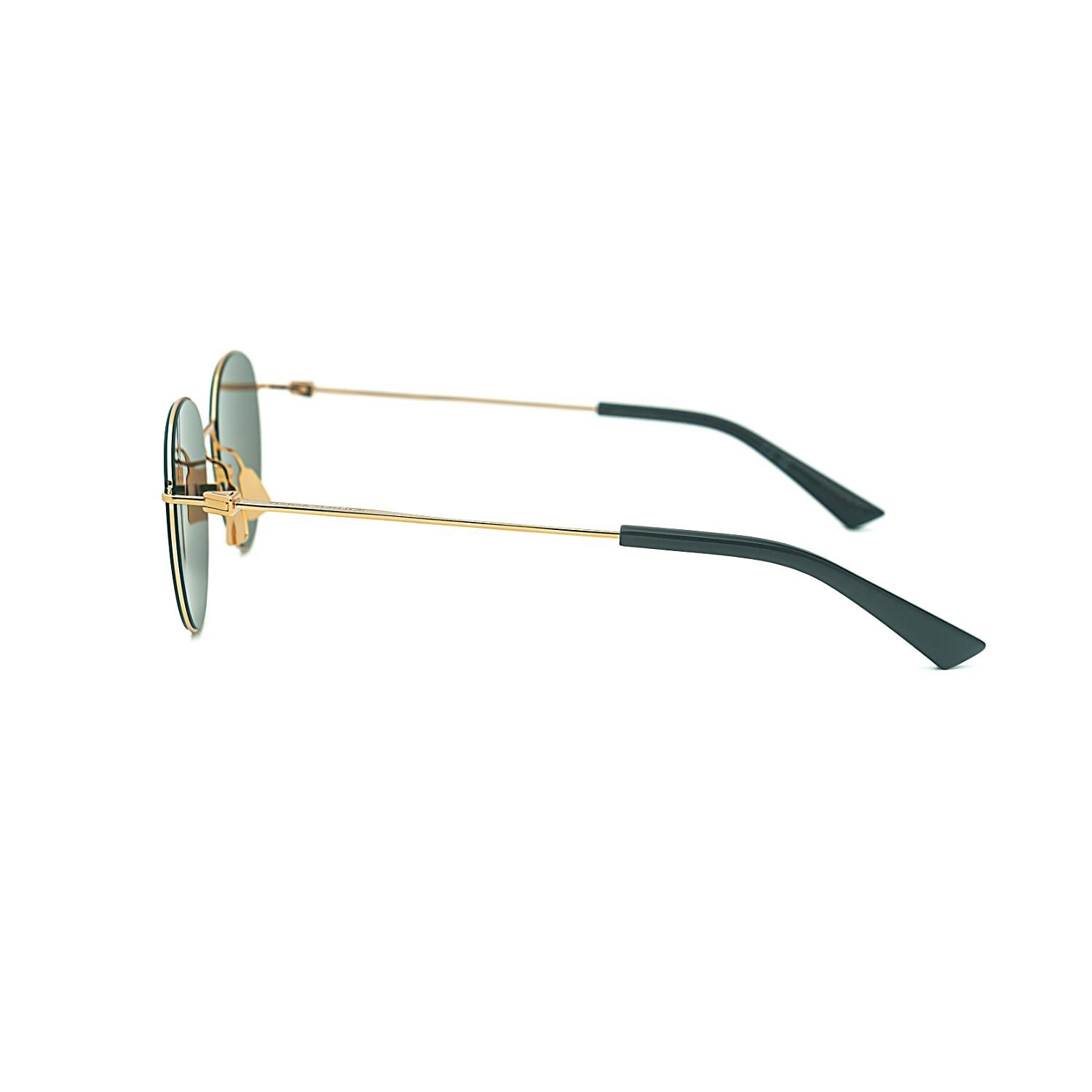 Bottega Veneta BV1268S 002 51 Unisex Oval Gold Metal Güneş Gözlüğü