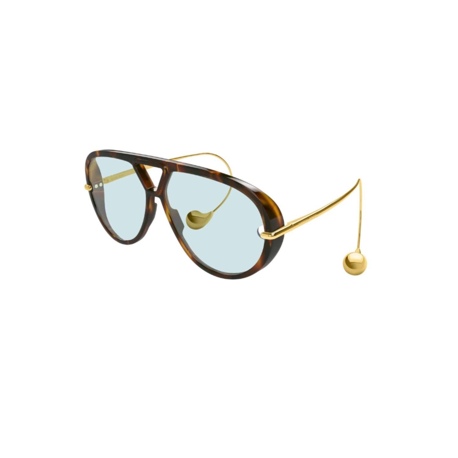 Bottega Venetta BV 1273S 007 63  Kadın Pilot Kırçıllı Kahverengi Kemik Güneş Gözlüğü