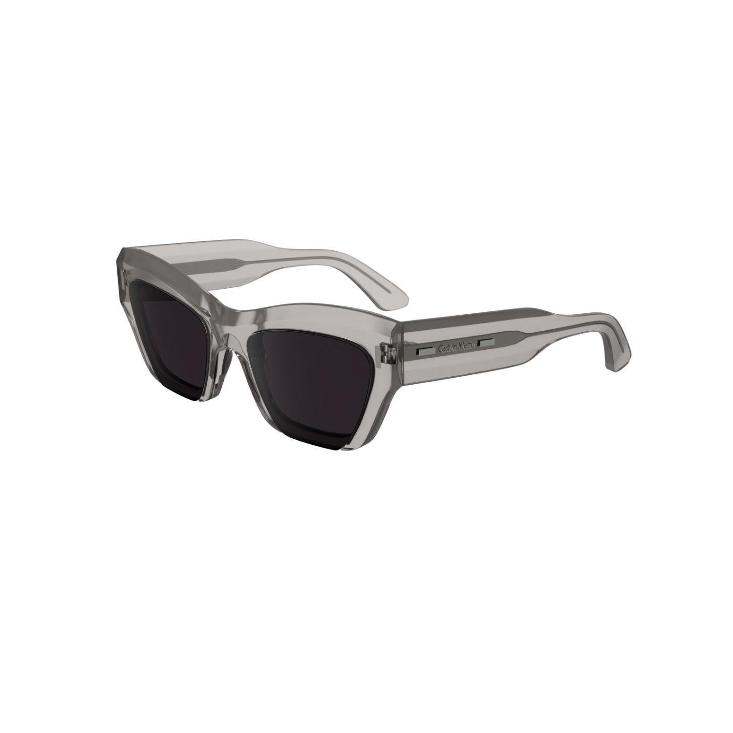 Calvin Klein CK 24531S 601 53 Unisex Geometirk Şeffaf Kemik Güneş Gözlüğü